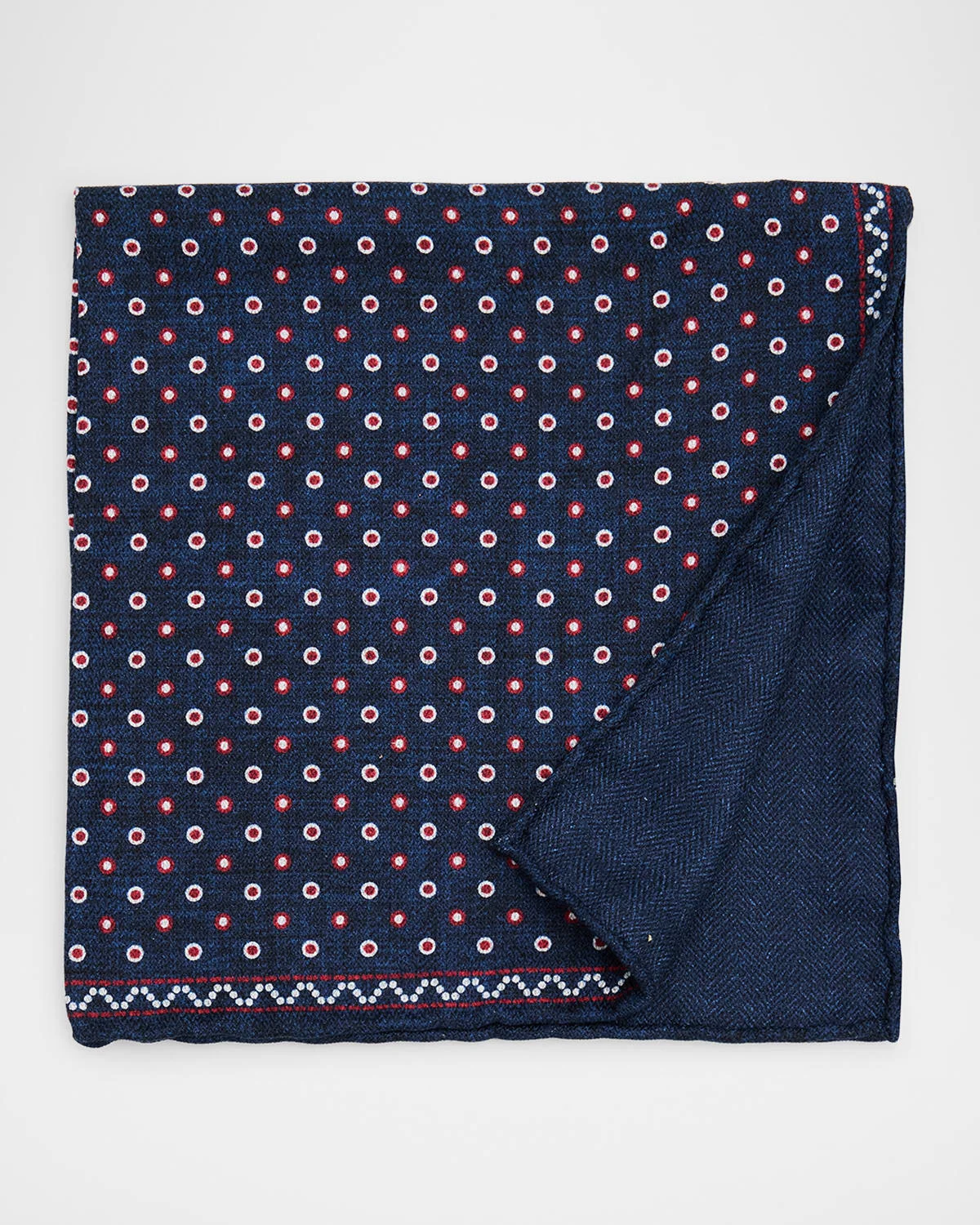 Men's Polka Dot-Print Silk Pocket Square - 1