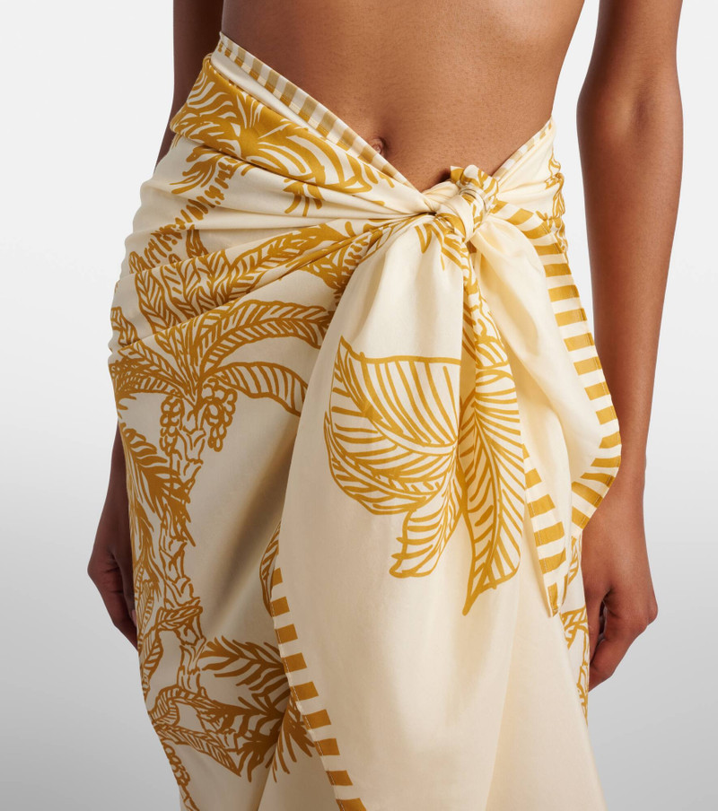 Jungle printed cotton and silk beach cover-up 4