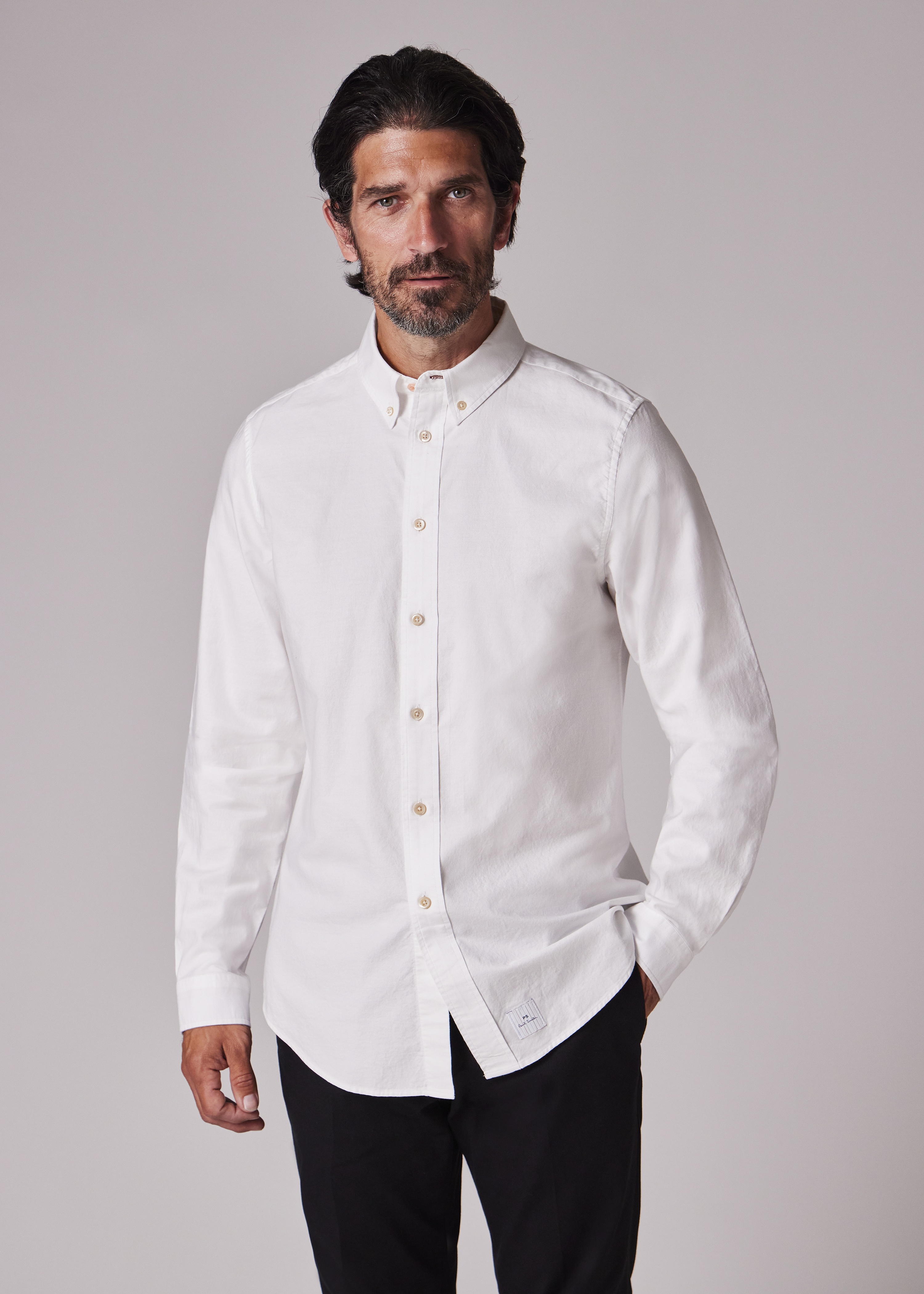 Tailored-Fit White Button-Down Oxford Shirt - 3