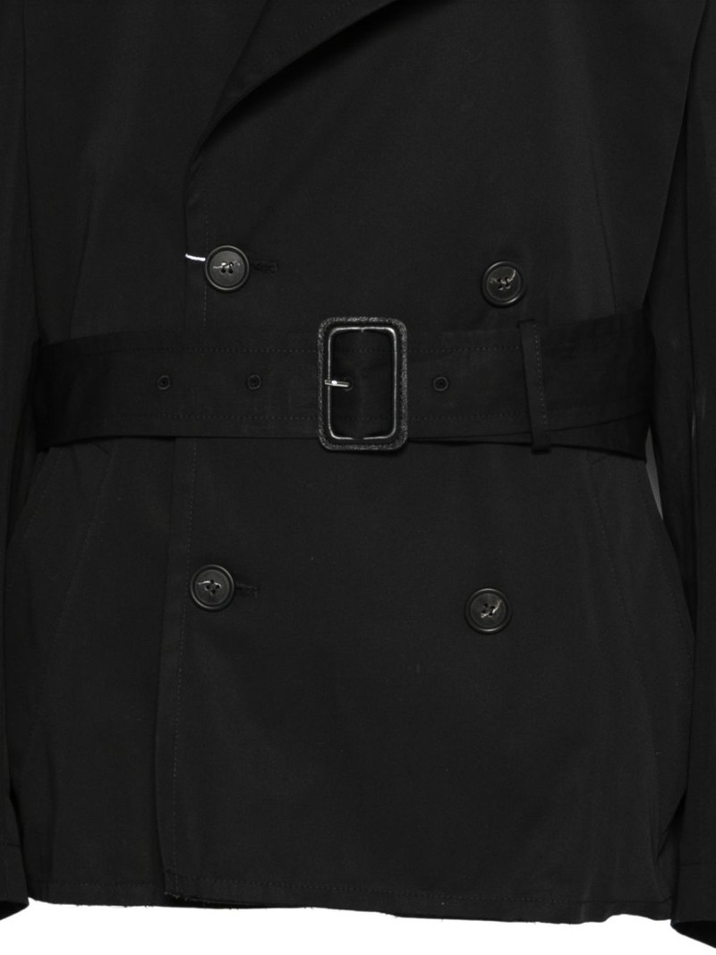 buttoned belted trench coat 3