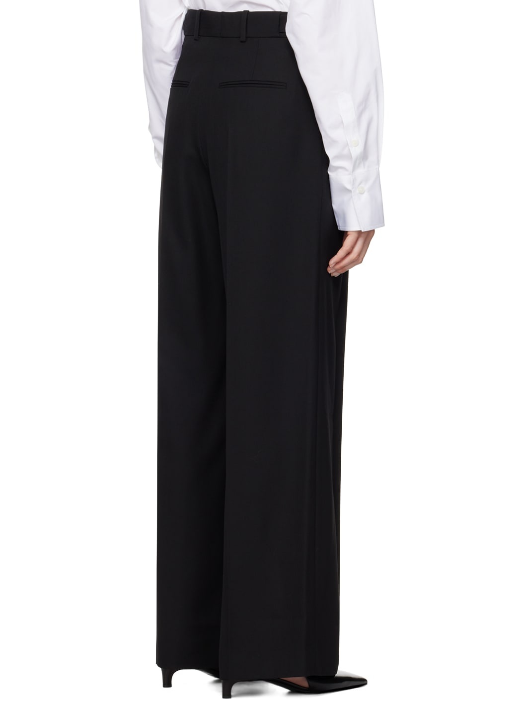 Black Straight Leg Trousers - 3