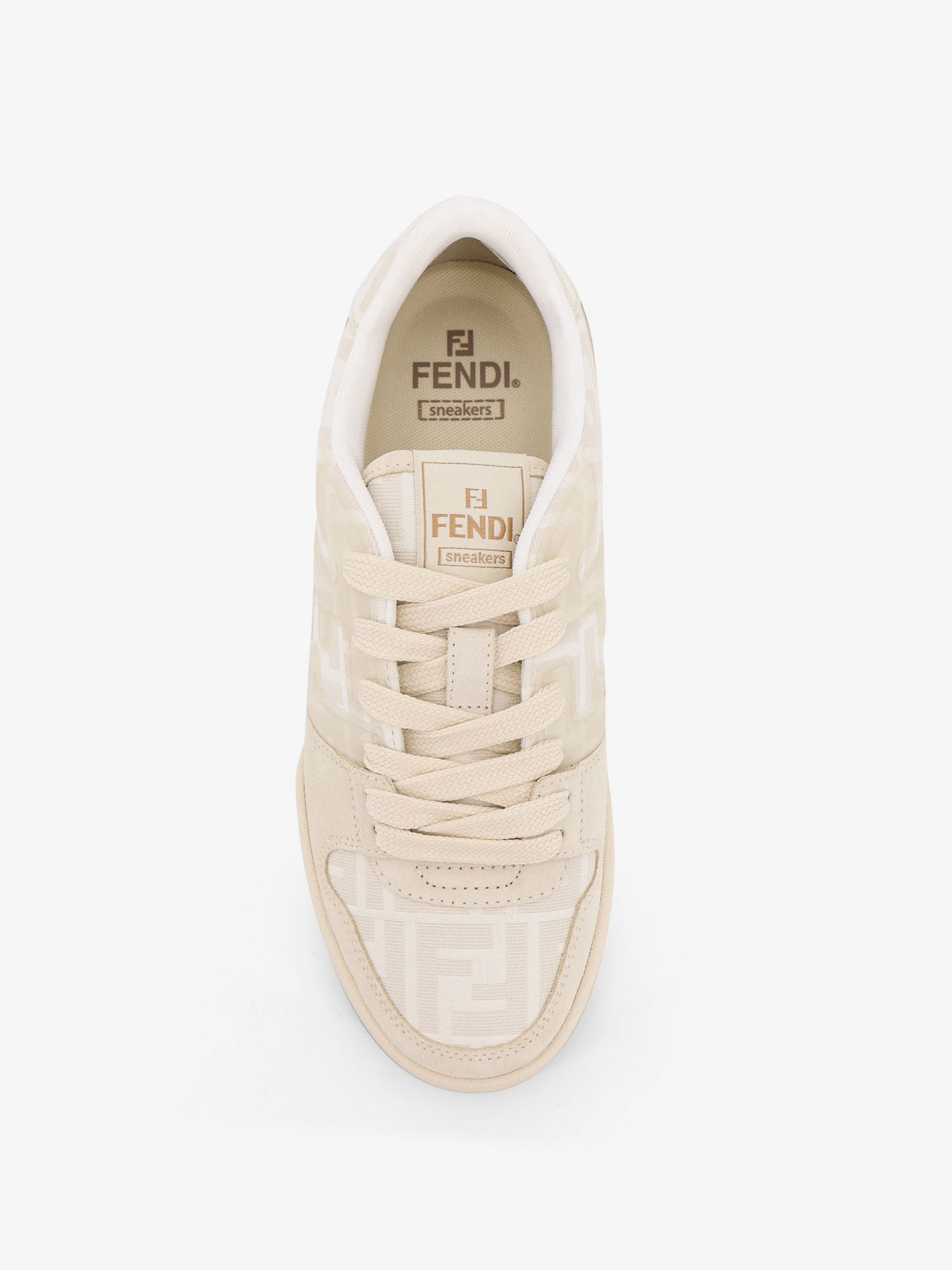 Fendi Fendi Match Ff Jacquard And Leather Sneakers - 5
