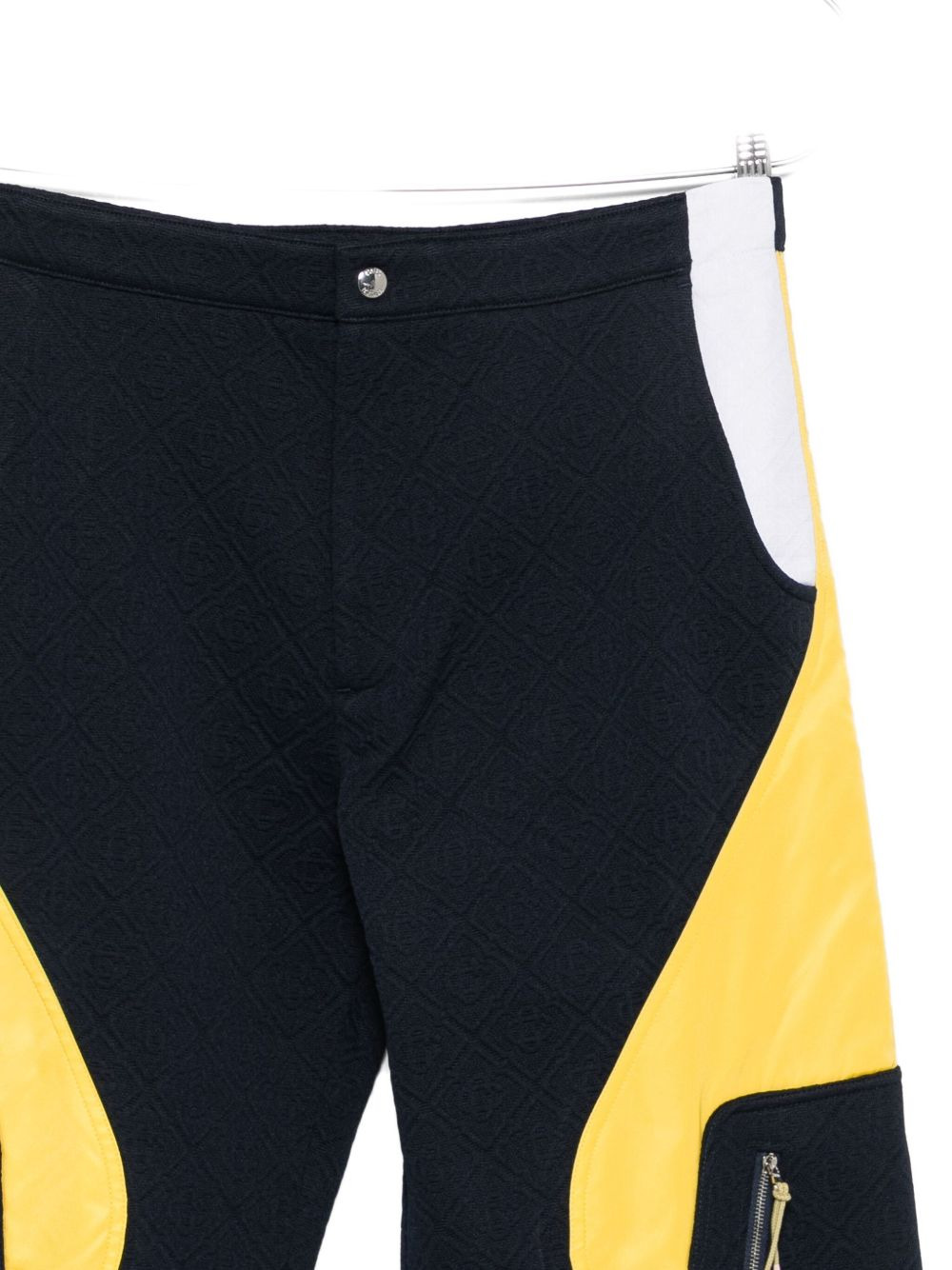 textured panelled trousers - 3