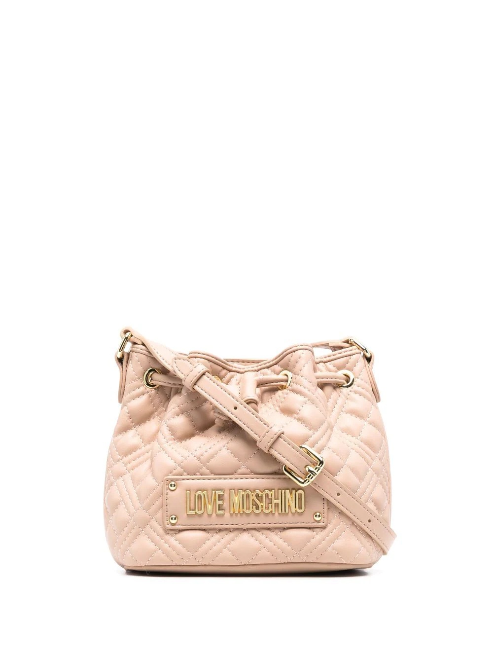 logo-letterning quilted bucket bag - 1