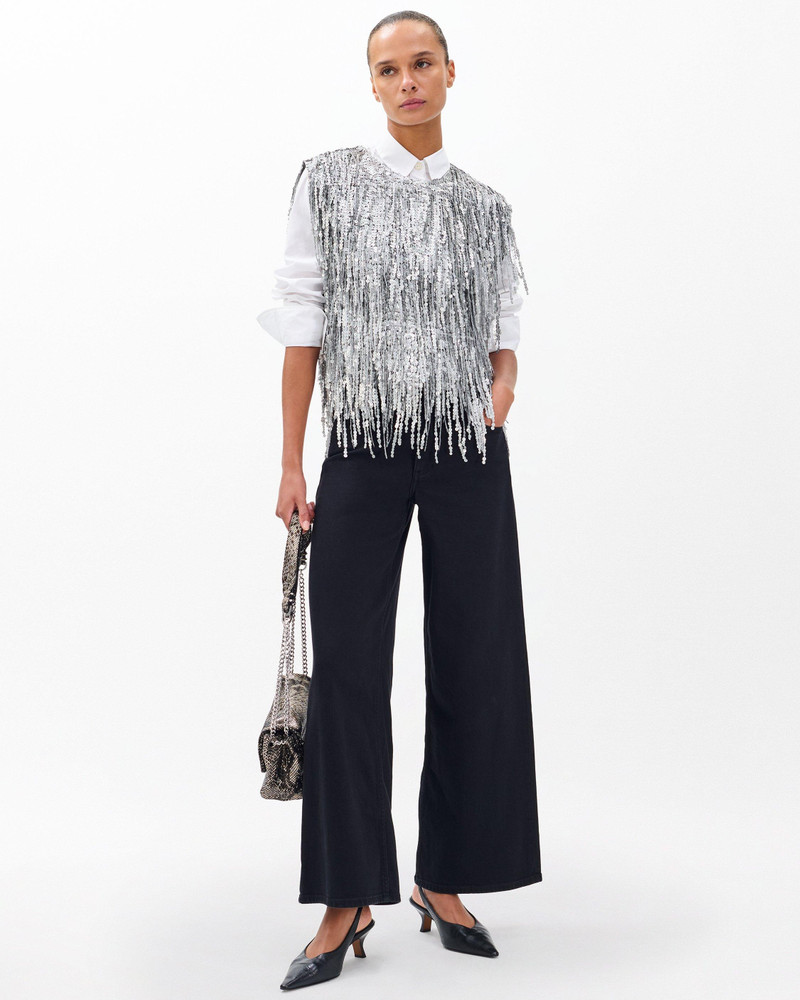 rag & bone Billie Sequined Tassel Top outlook