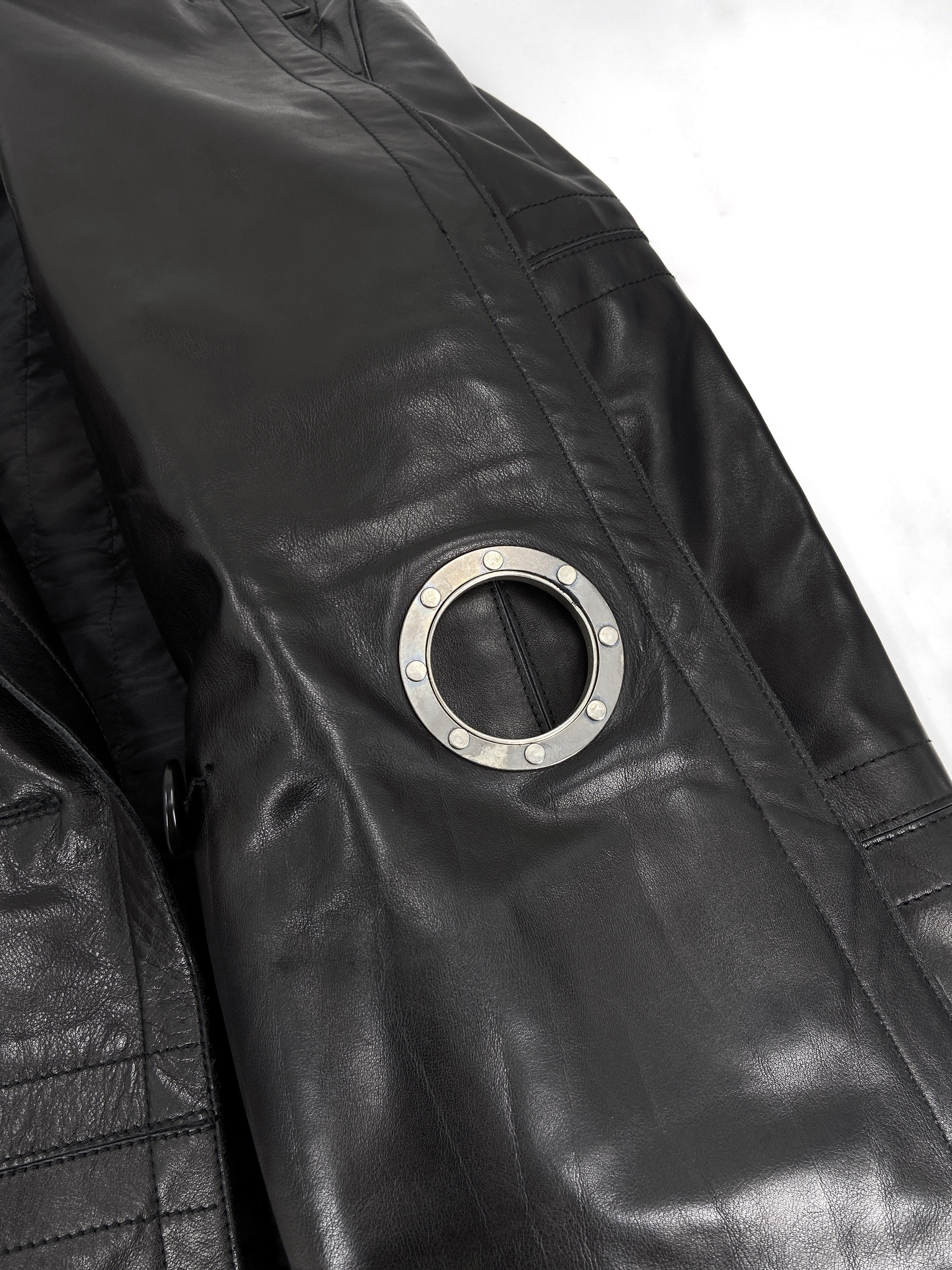 zOthers - Dirk Bikkembergs Fall 1996  Bungee Cord Cock Ring Bondage Lambskin Leather Coat Jacket 46 - 16