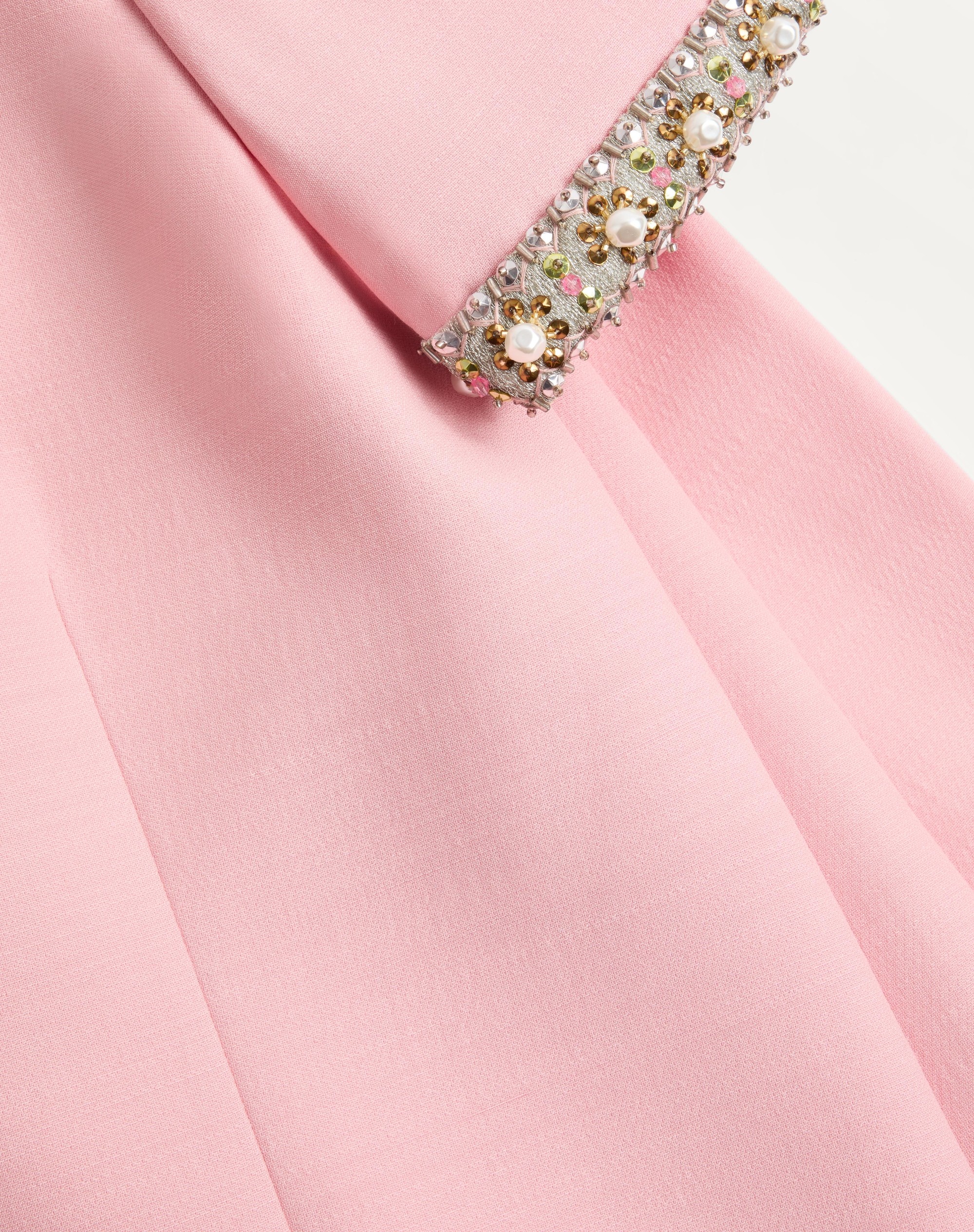 EMBROIDERED CREPE COUTURE SHORT DRESS - 7