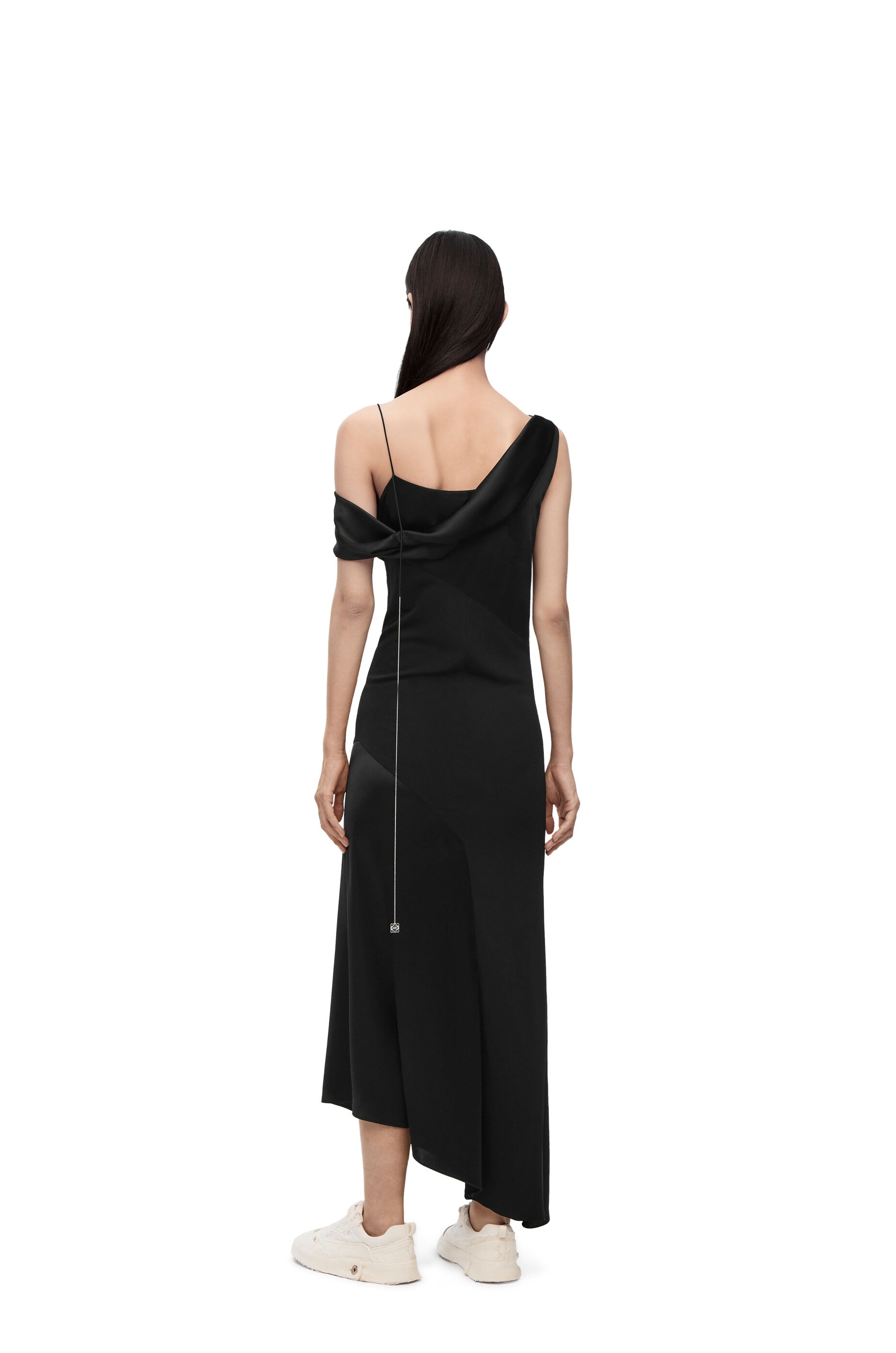 Draped dress in satin and crepe jersey - 3