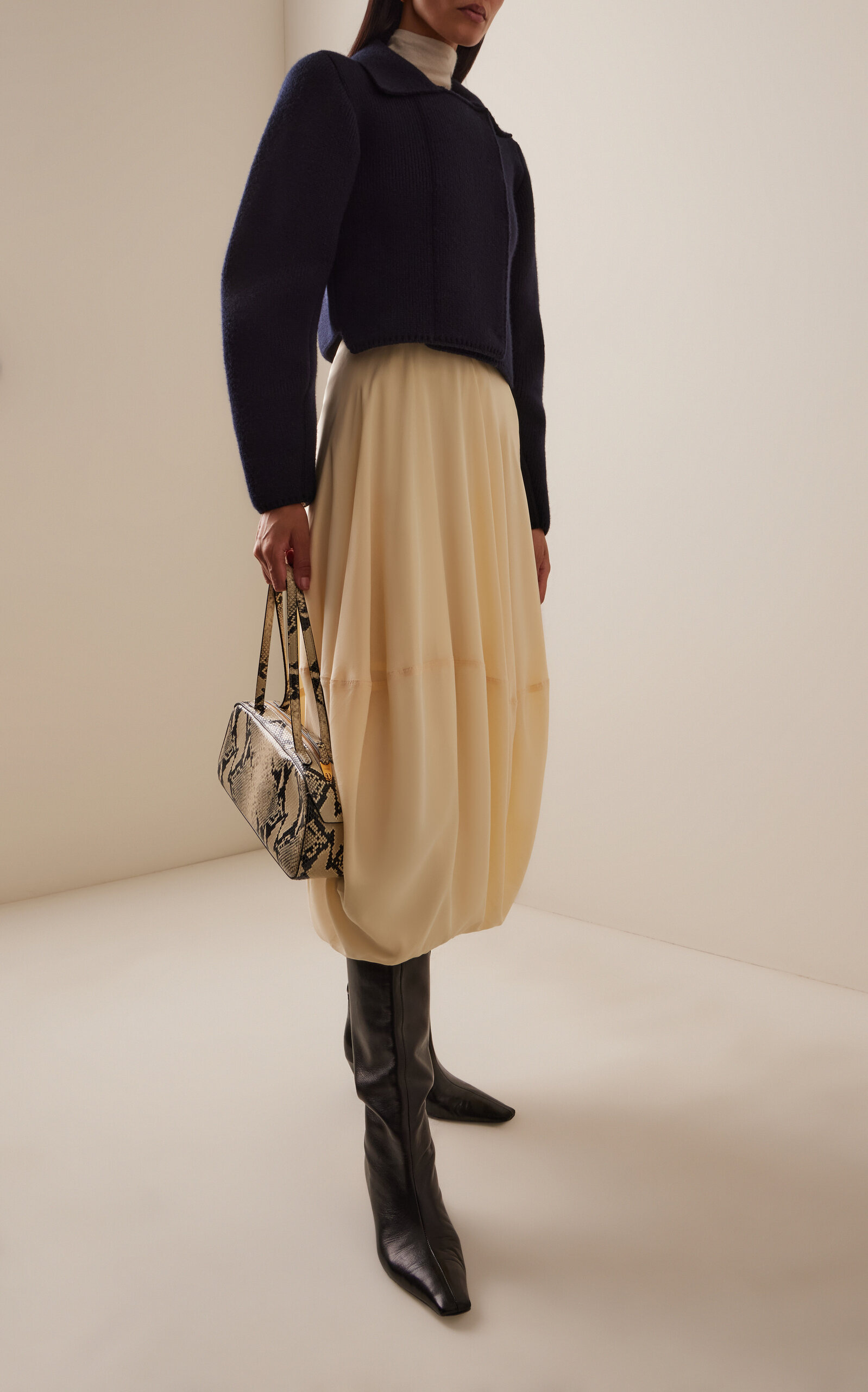 Silk Balloon Skirt ivory - 2