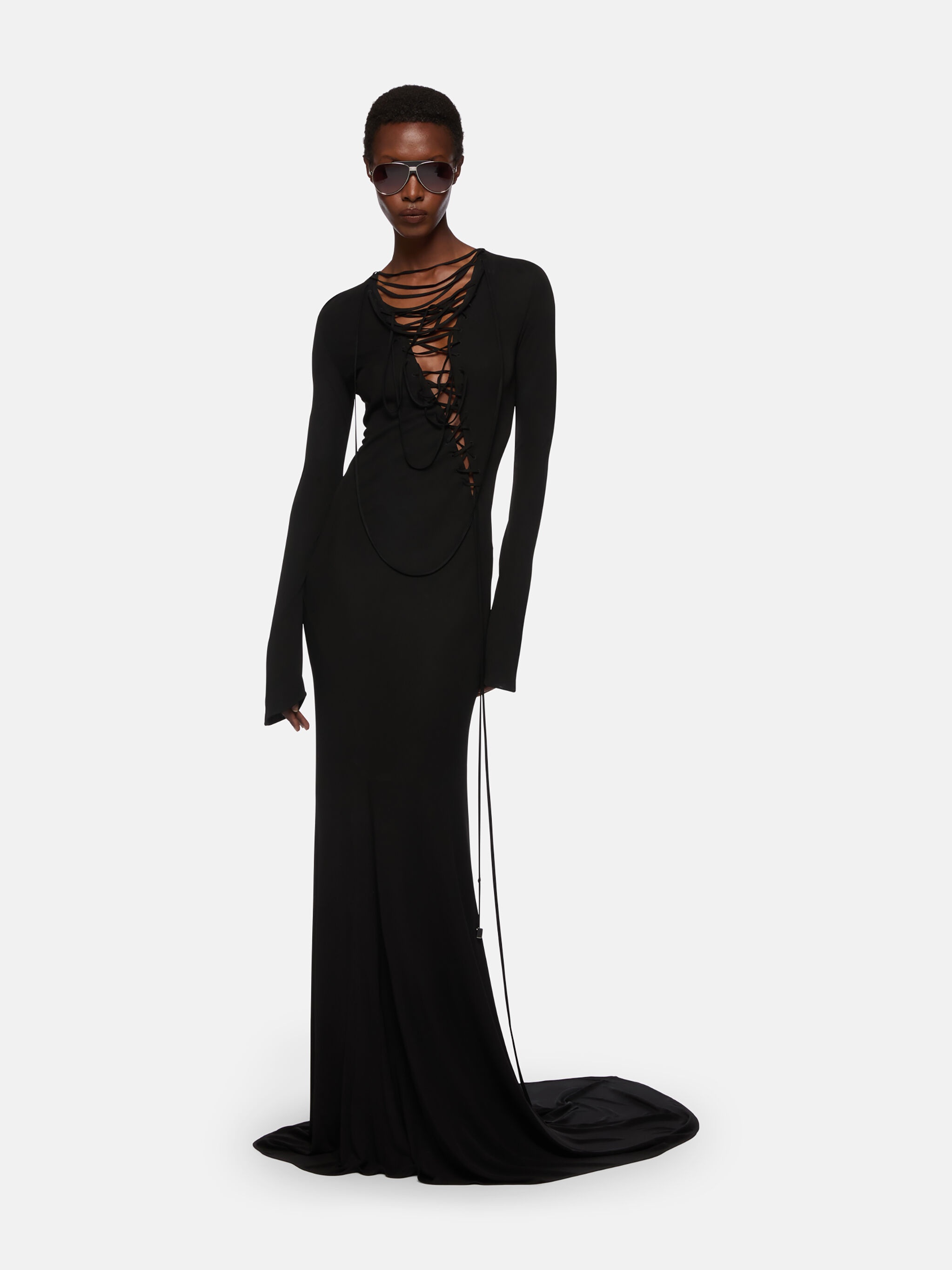 BLACK MIDI DRESS - 2