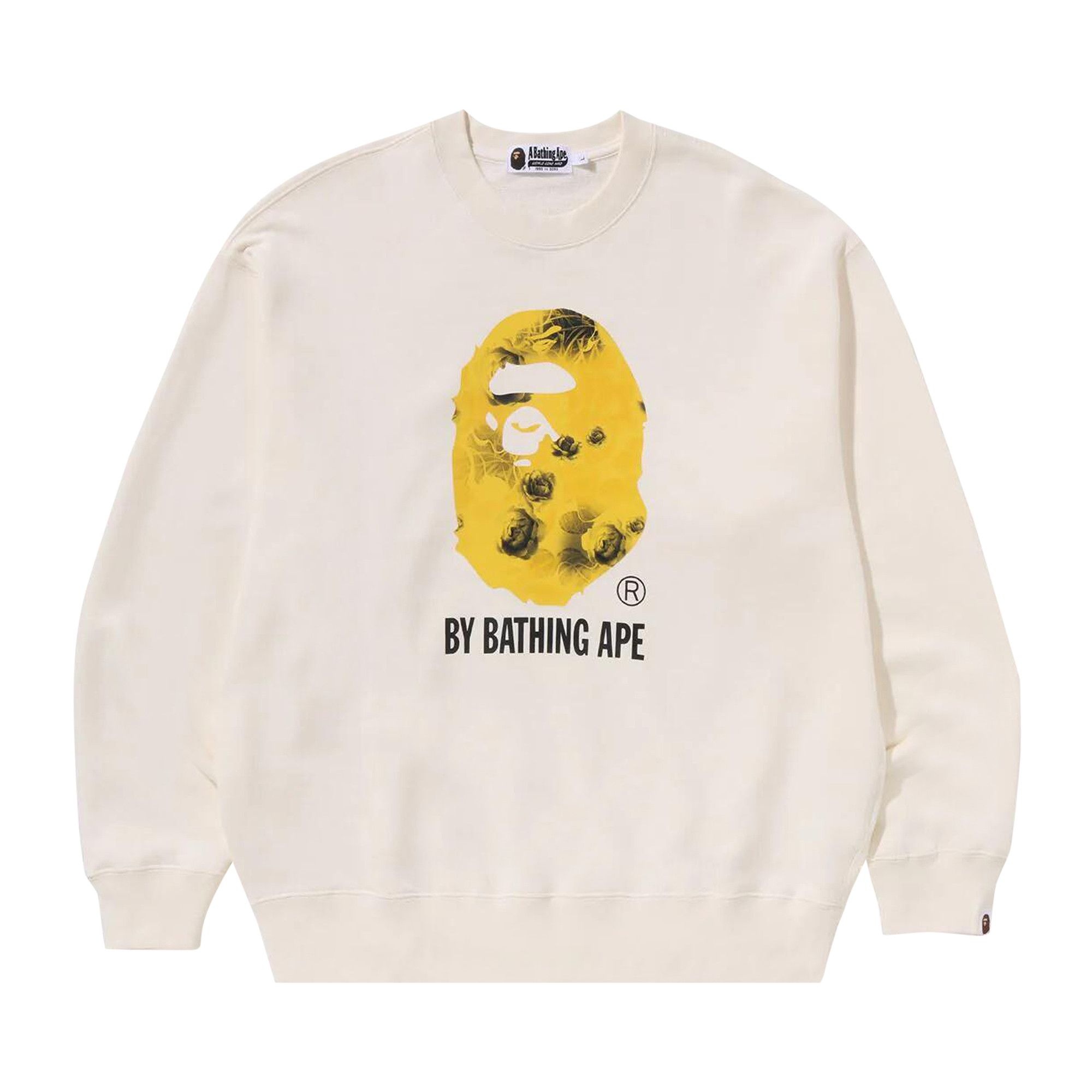 BAPE Floral Solid Camo Relaxed Fit Crewneck Sweatshirt 'Ivory' - 1