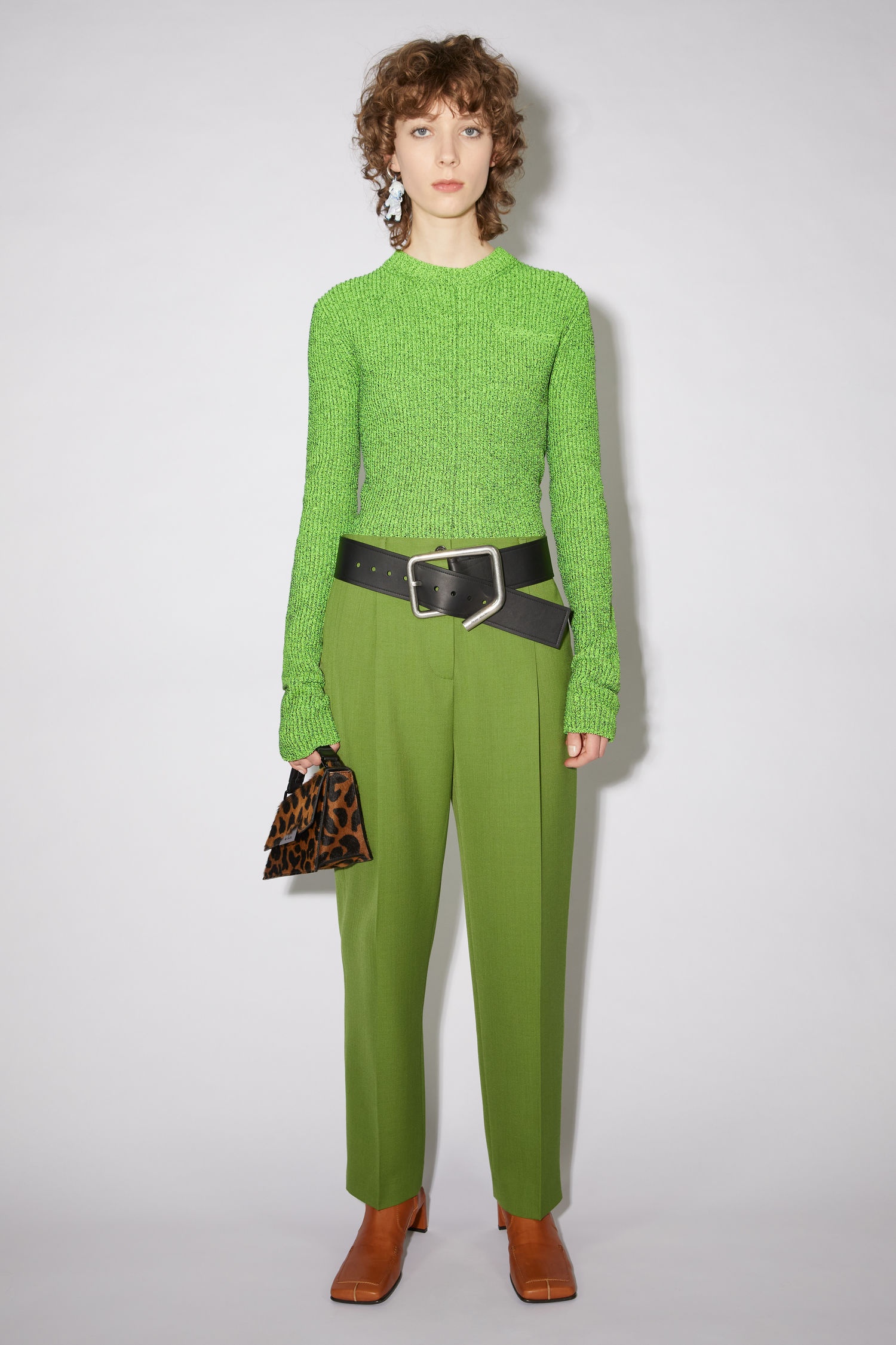 Pleated trousers - Moss Green - 2