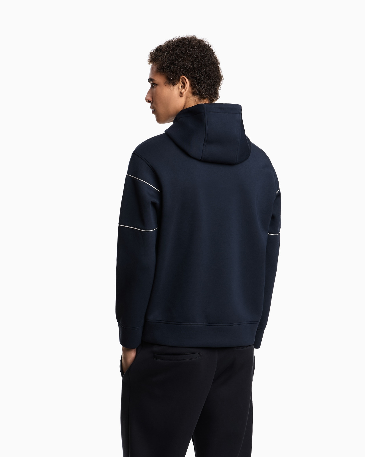 DOUBLE-JERSEY HOODED SWEATSHIRT WITH 3D-EFFECT LOGO - 3