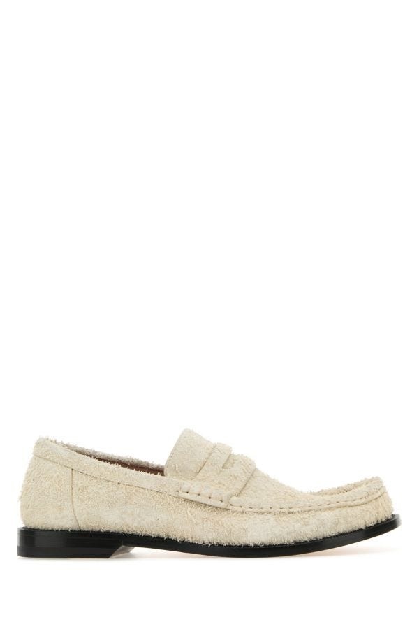 Loewe Woman Ivory Suede Campo Loafers - 1