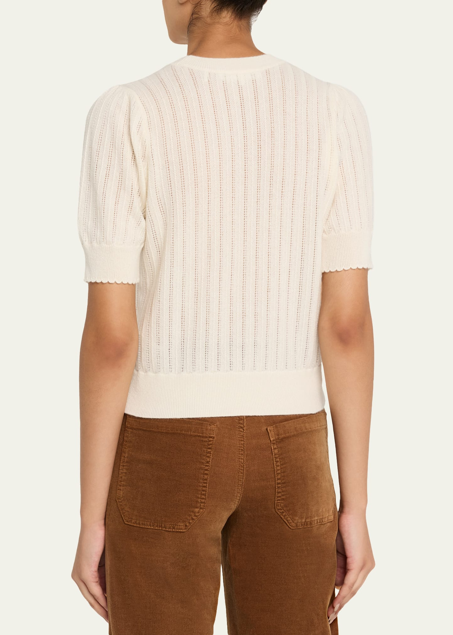The Ladder Pointelle Cashmere Sweater - 3
