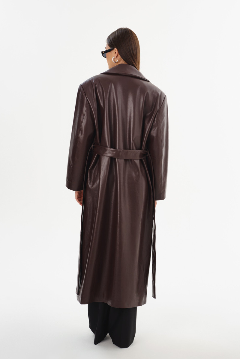 SARITA | Recycled Leather Maxi Coat 10