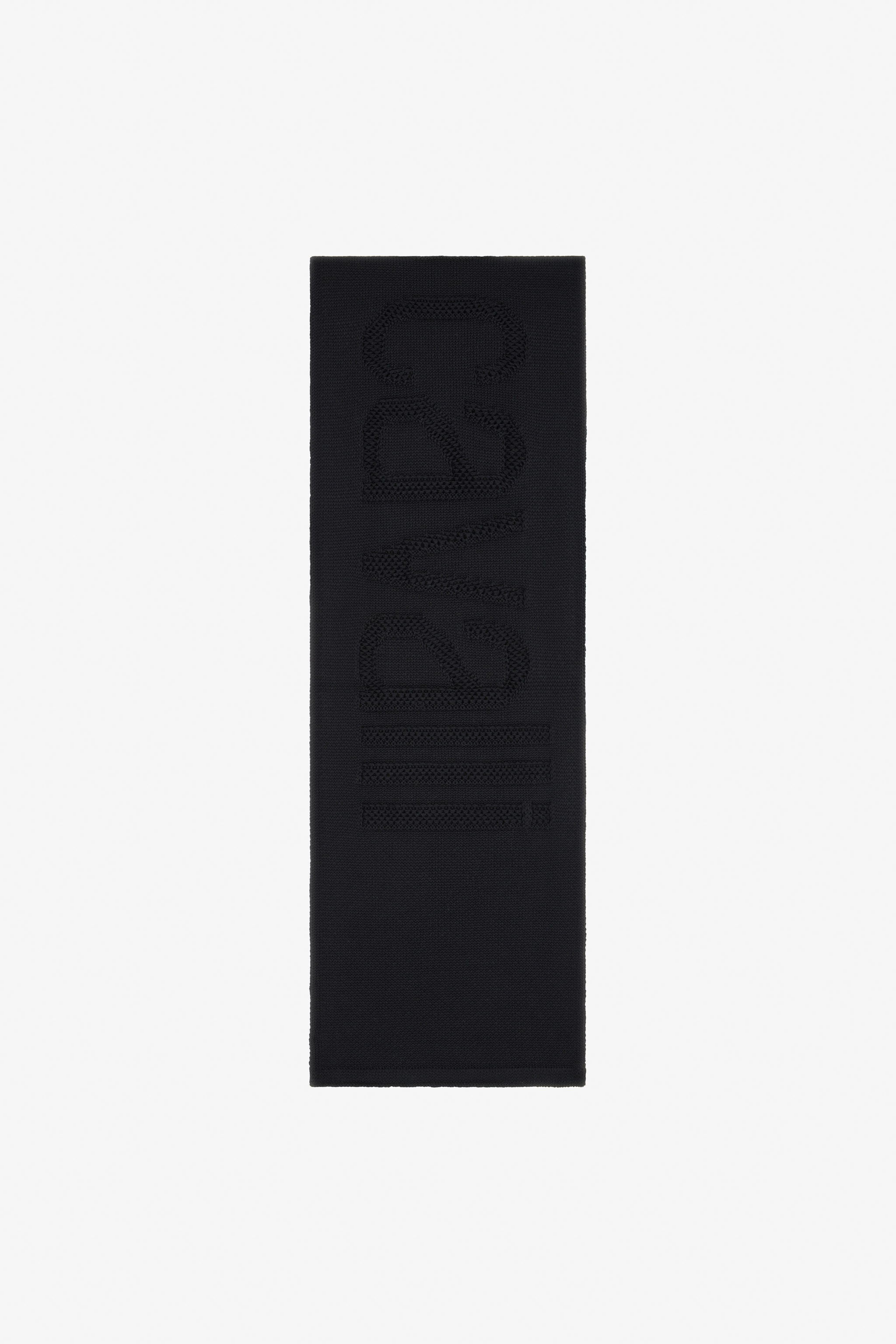 Wool Blend Scarf with Logo Workmanship - 1