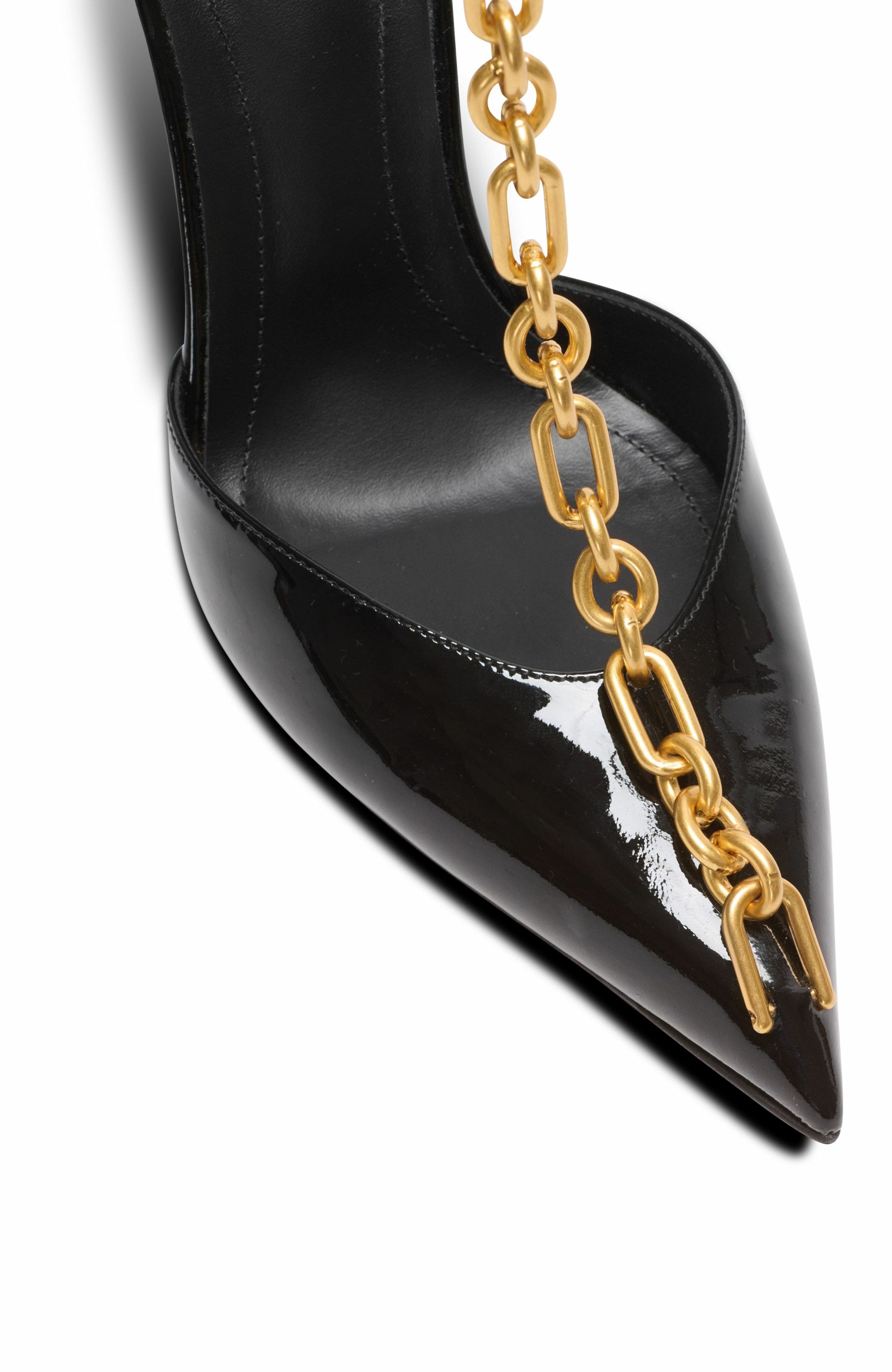 Balmain Sync patent leather stilettos with pointed toe in Black at Nordstrom - 6