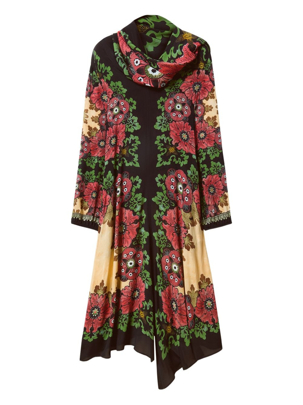 Karis floral-print asymmetric dress - 4