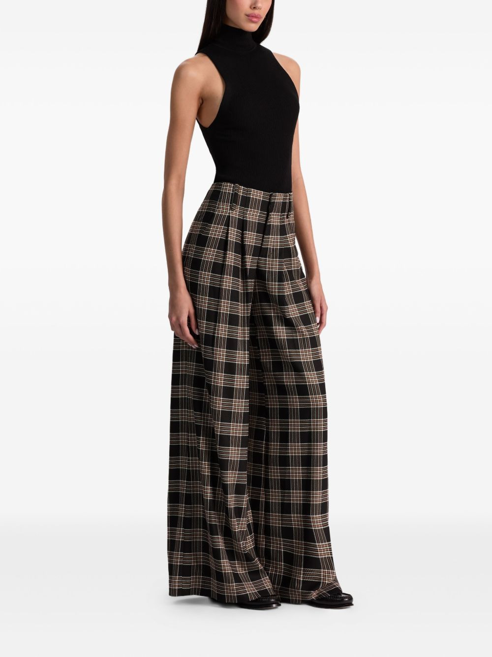 Eloise pleated check trousers - 3