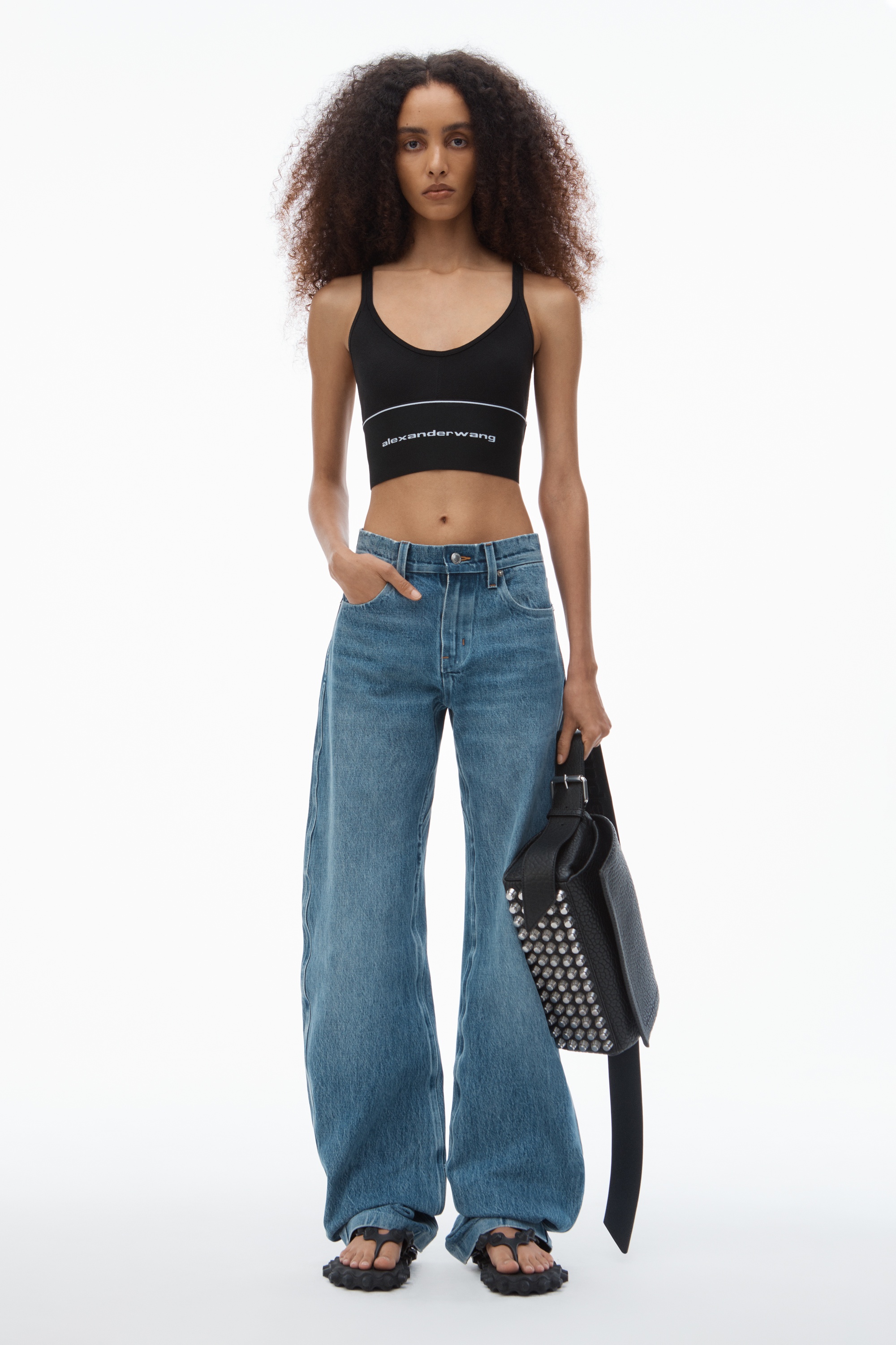 LOGO ELASTIC BRA IN RIBBED JERSEY - 5