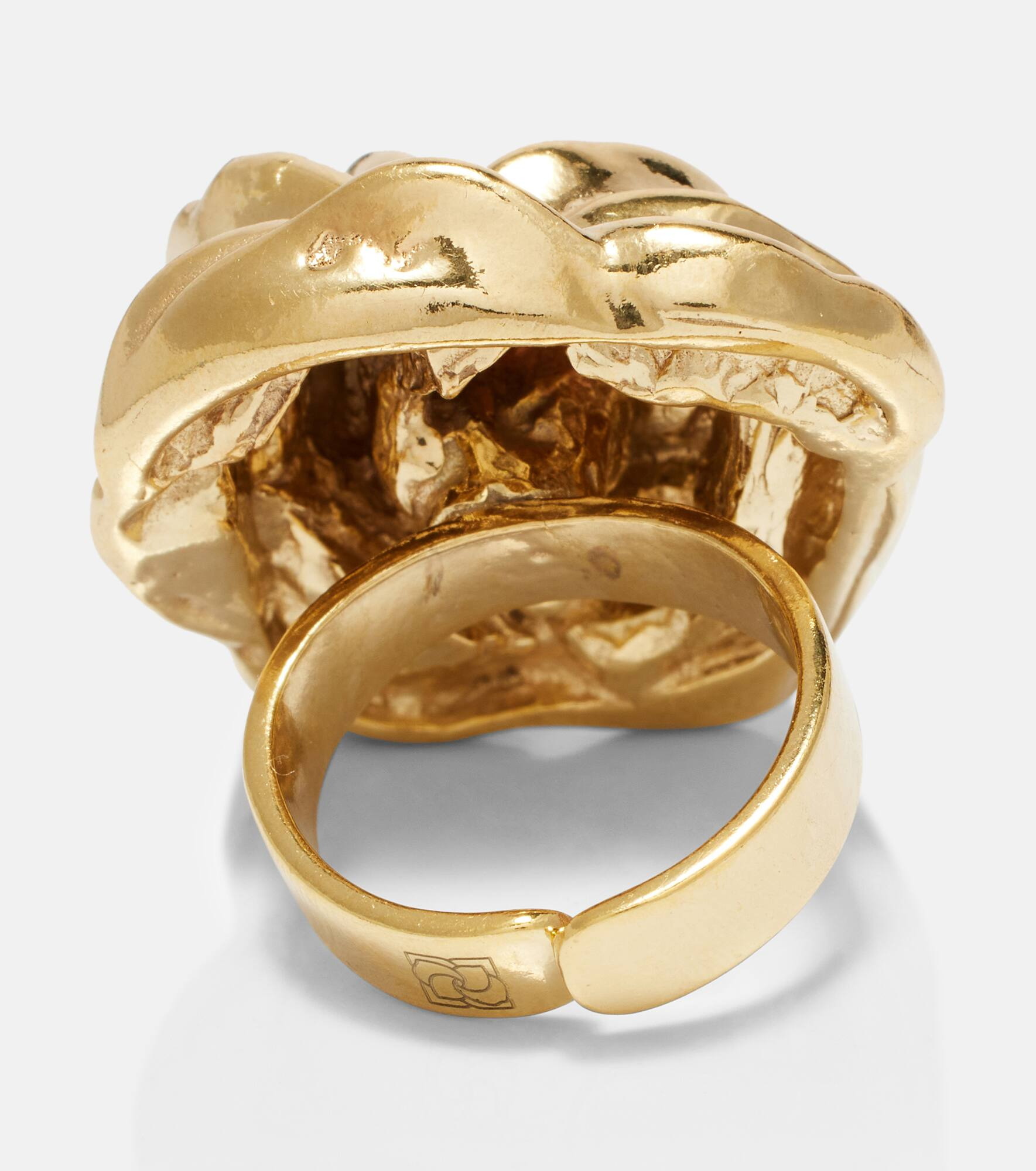 Floral gold-plated ring - 4