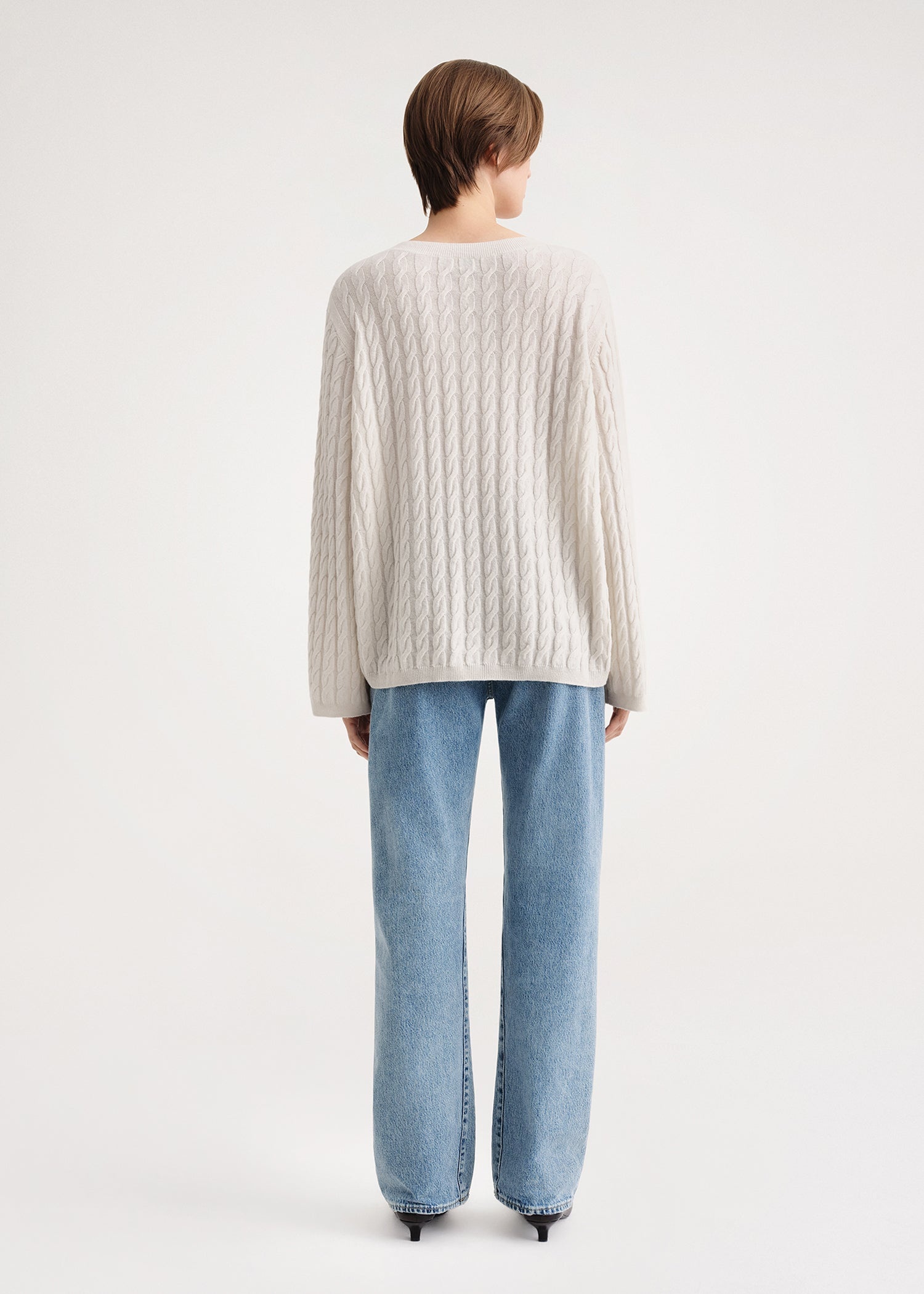 Cashmere cable knit off-white - 4