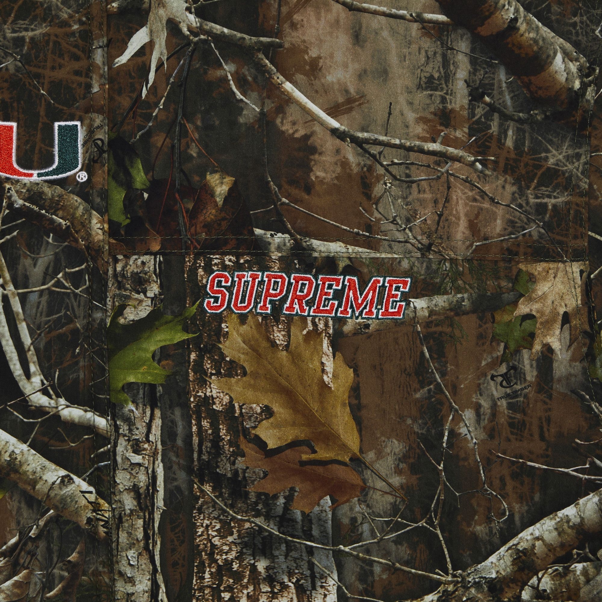 Supreme x Mitchell & Ness NCAA Hooded Stadium Jacket 'TrueTimber Kanati Camo' - 3