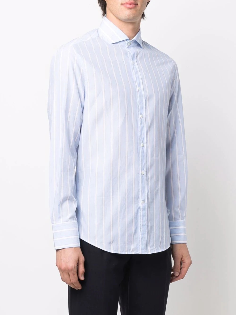 vertical stripe print shirt - 3