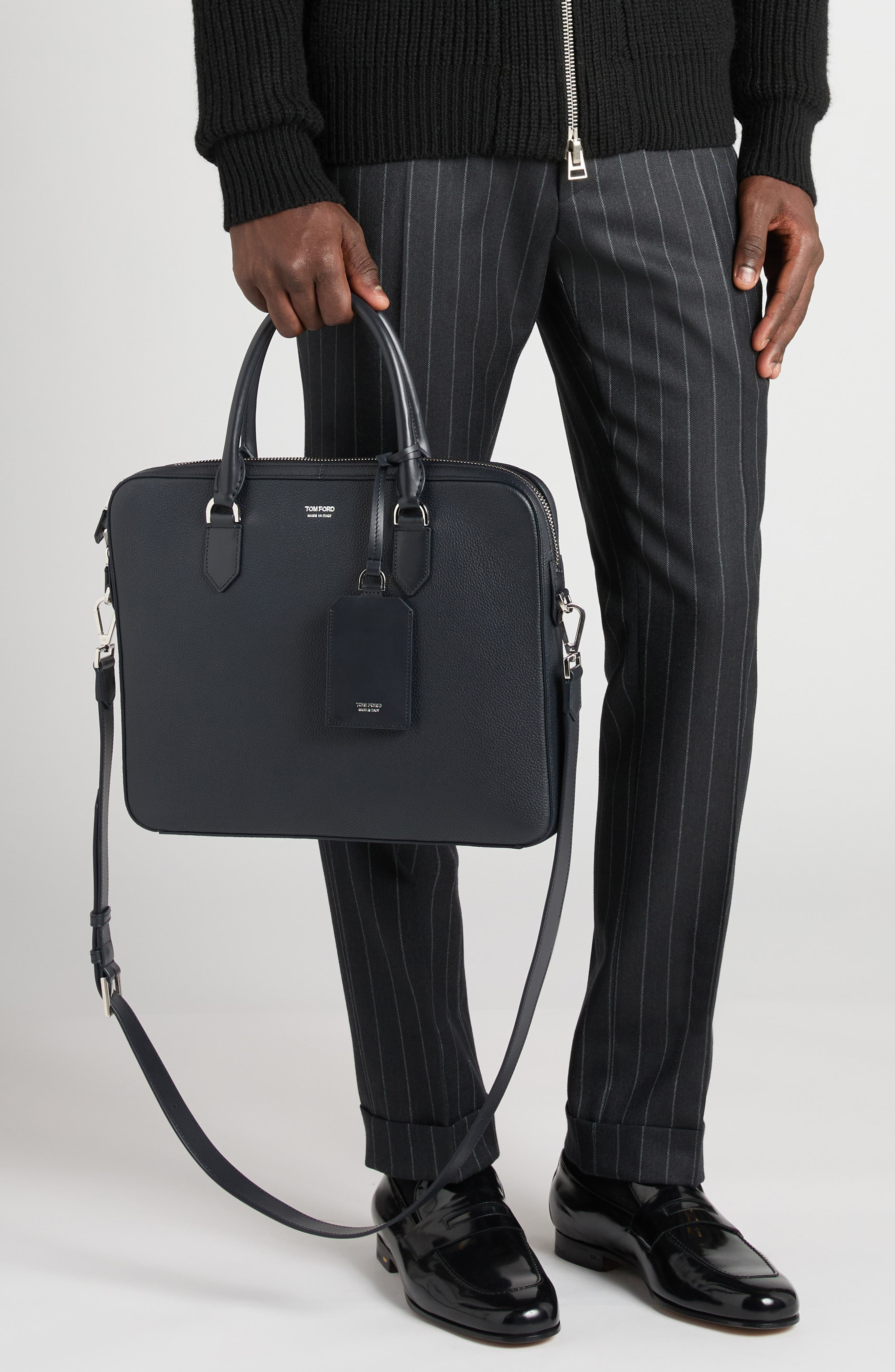 TOM FORD Elliot City Grained Leather Briefcase in Black at Nordstrom - 2