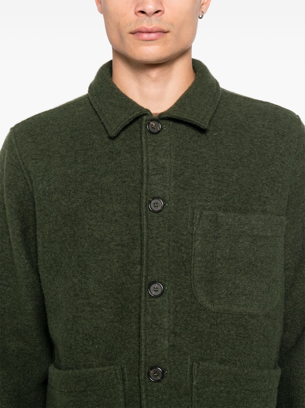 wool fleece shirt jacket - 5