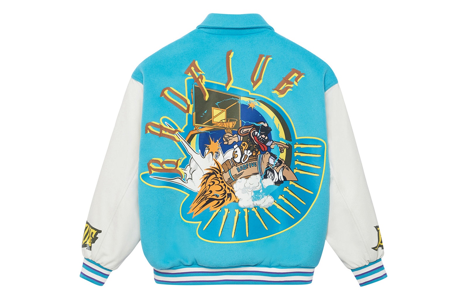 Li-Ning BadFive Graphic Baseball Jacket 'Blue White' AJPS001-2 - 2