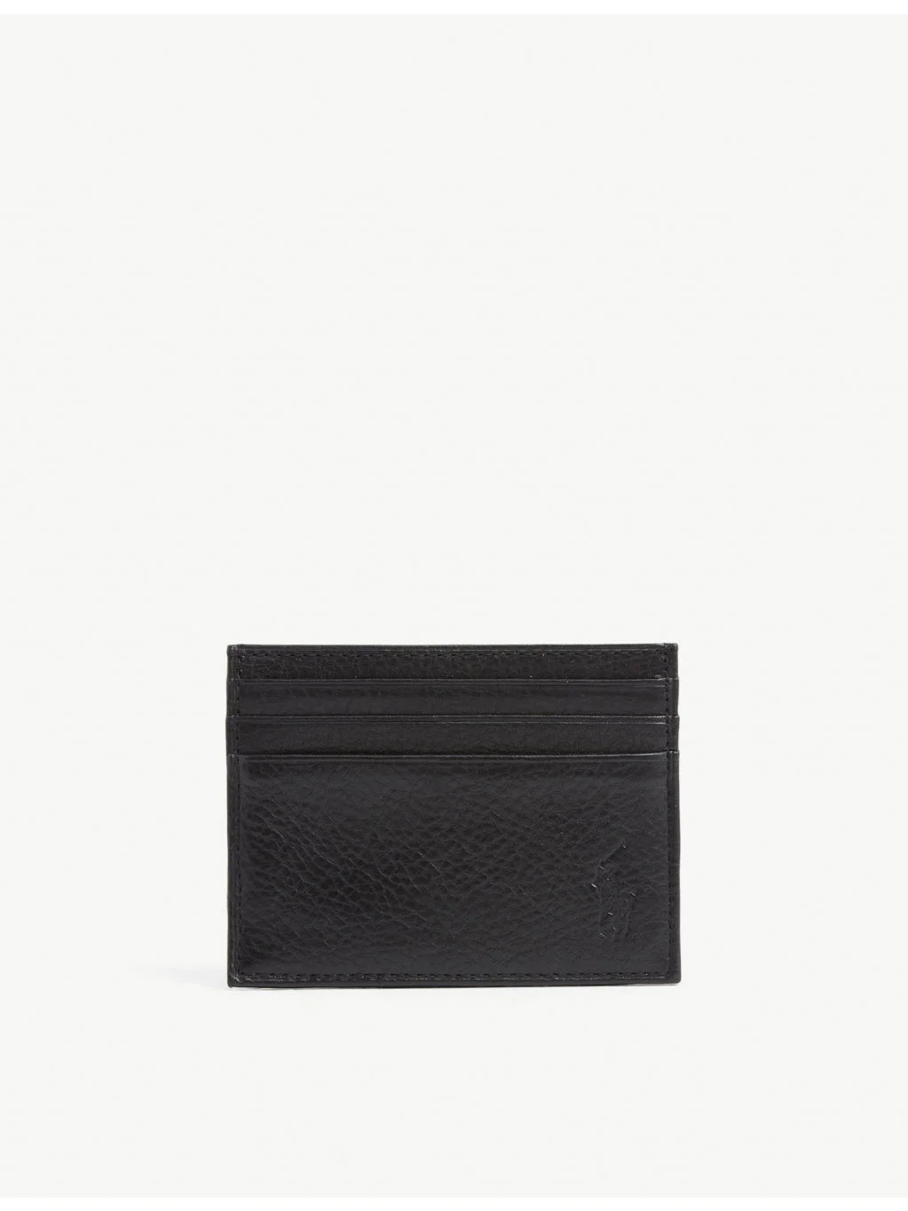 Logo-debossed pebbled-leather cardholder - 1