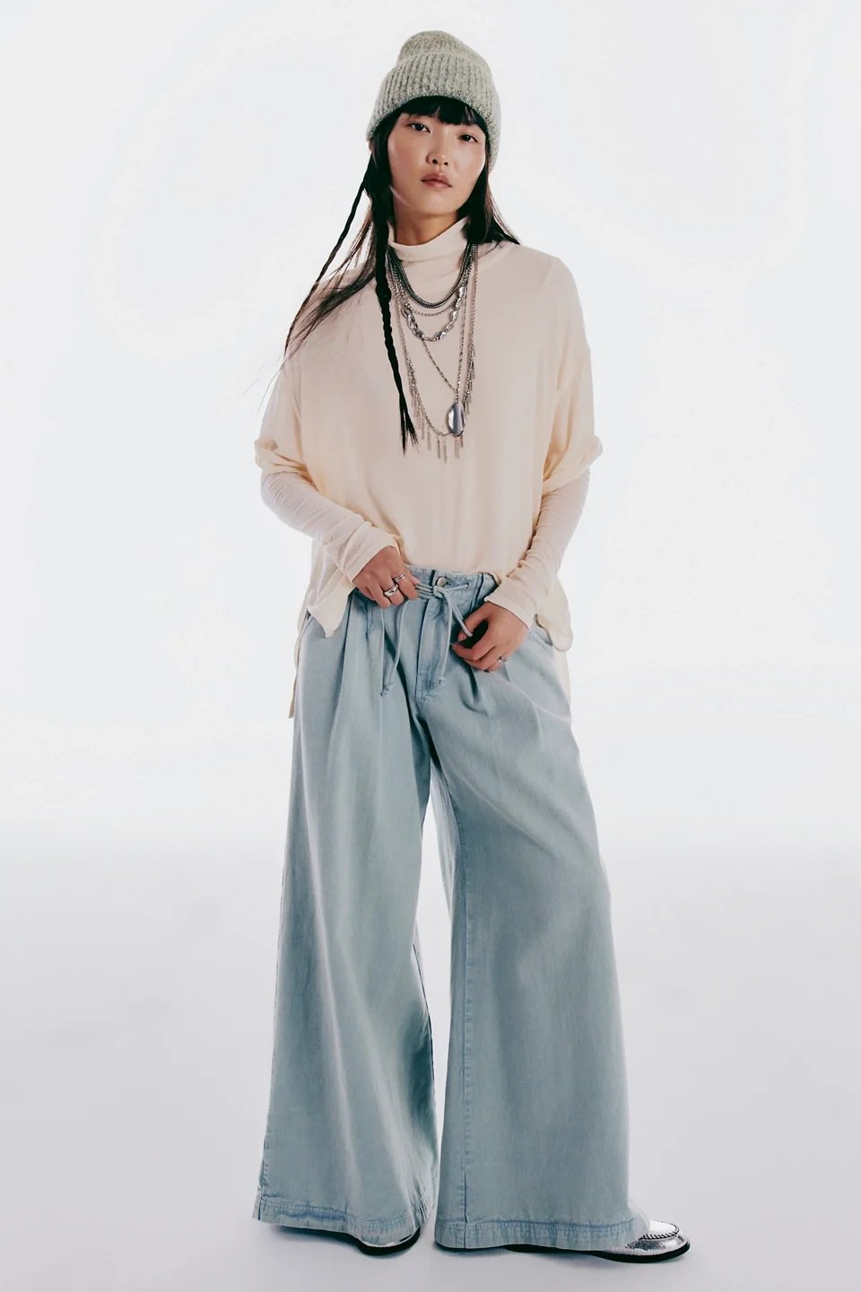 Julien Wide-Leg Chino Trousers - 1
