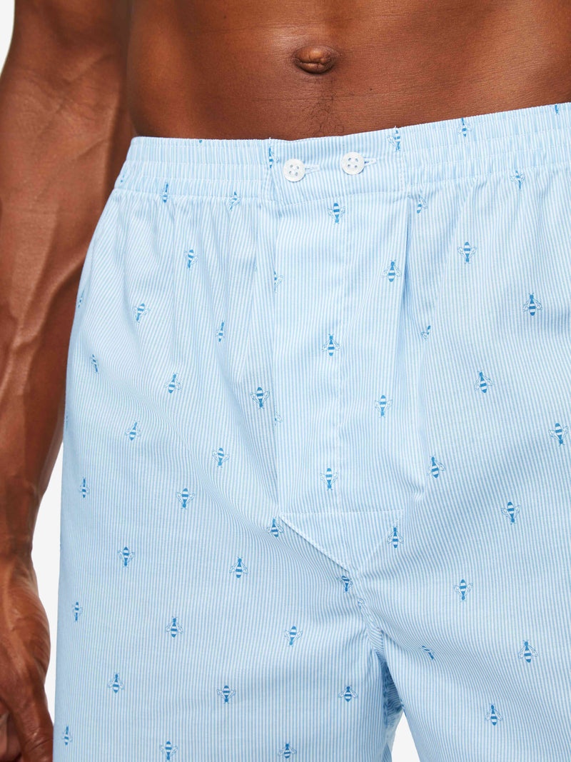 Men's Classic Fit Boxers Nelson 94 Cotton Batiste Blue - 2