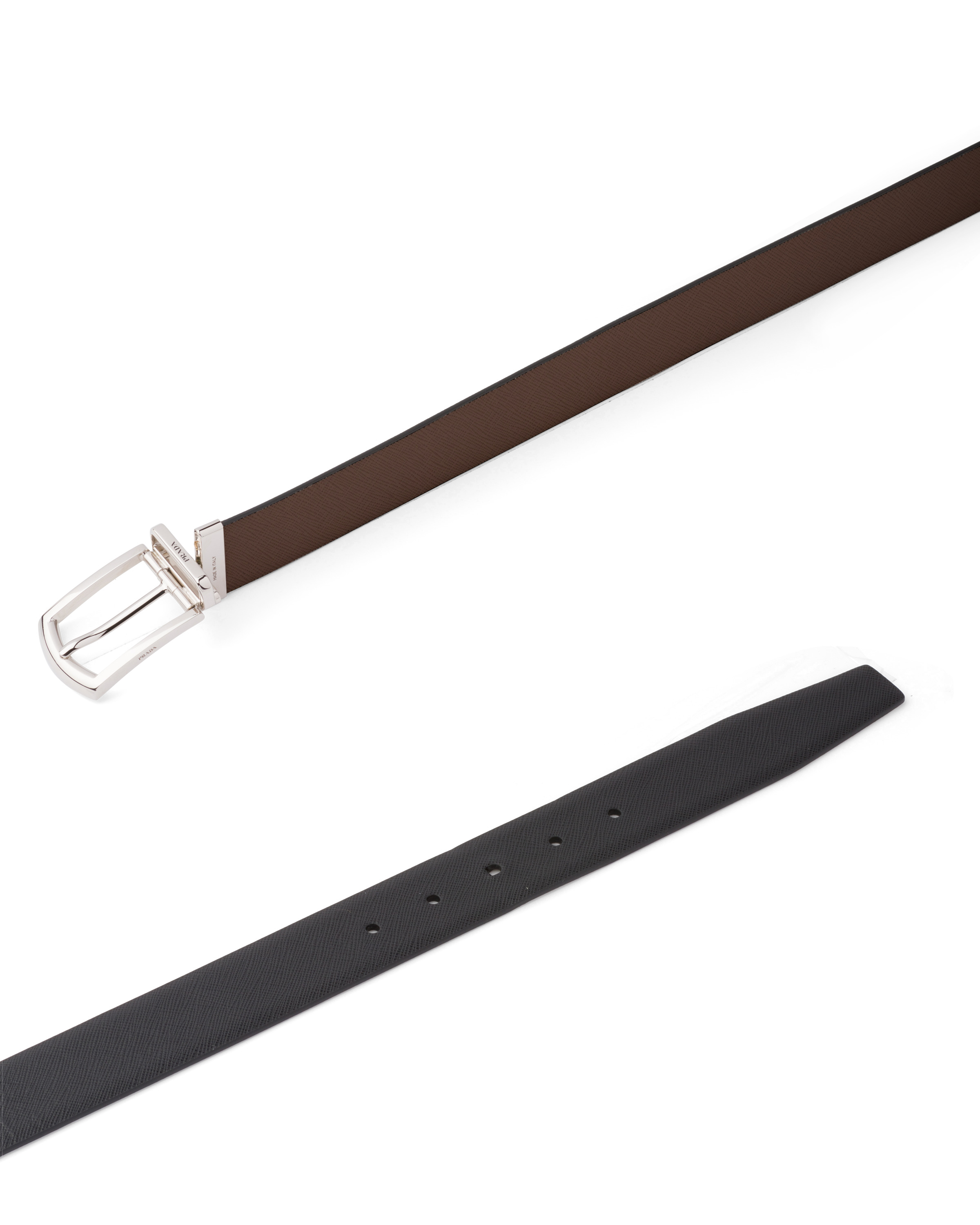 Reversible Saffiano leather belt - 2