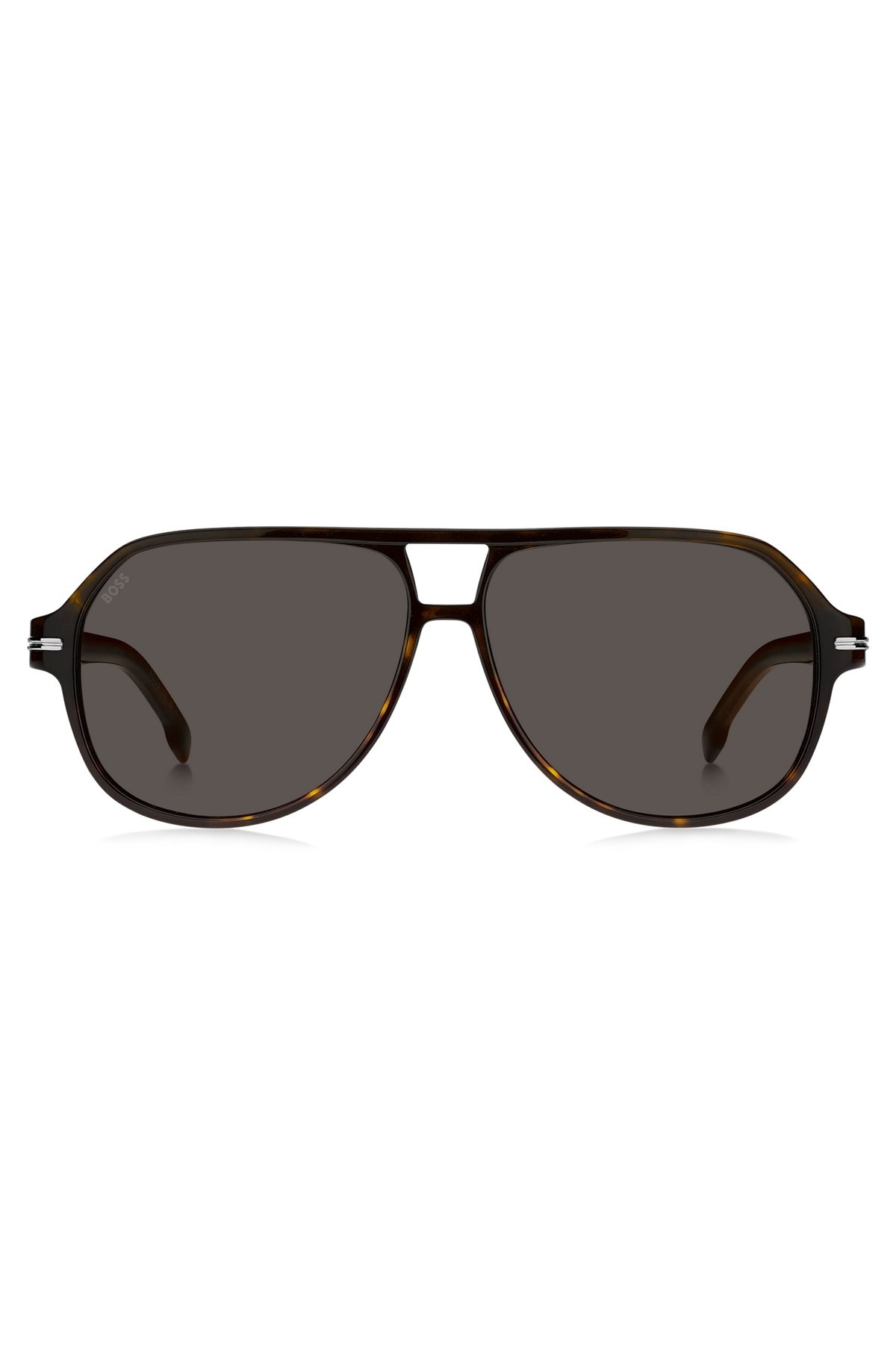 DOUBLE-BRIDGE SUNGLASSES IN HAVANA ACETATE WITH SIGNATURE HARDWARE - 3