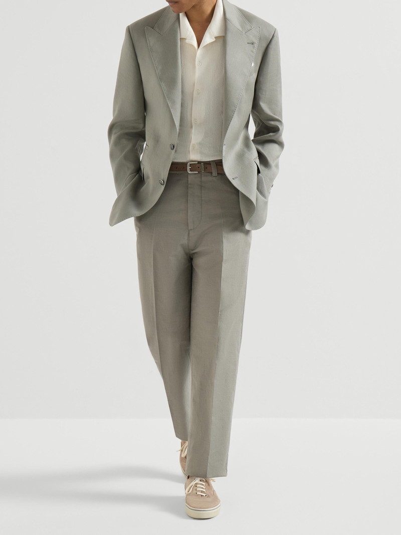 Men's Cotton and Linen Panama Trousers - Khaki 6