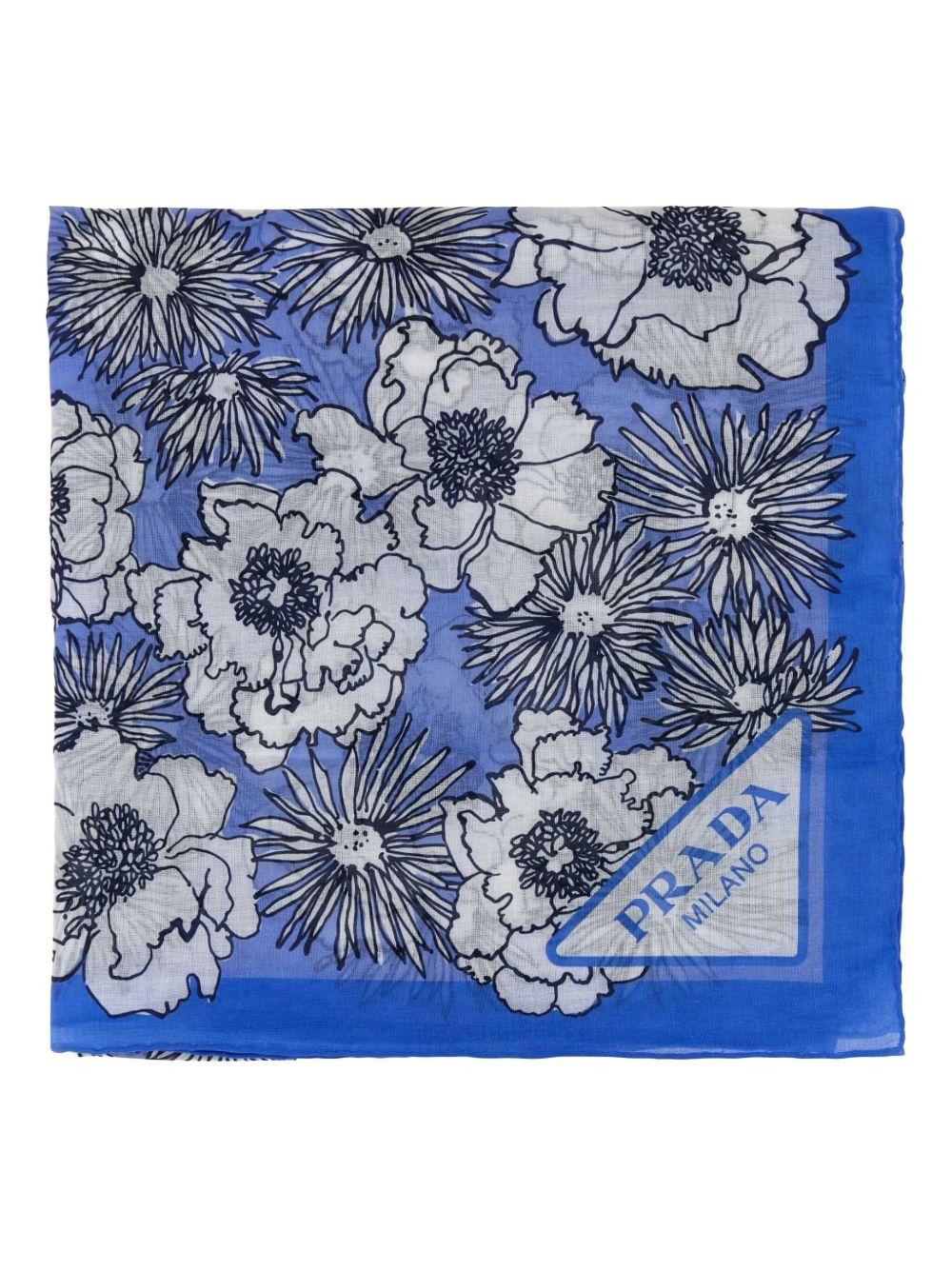 floral-print cotton scarf - 2
