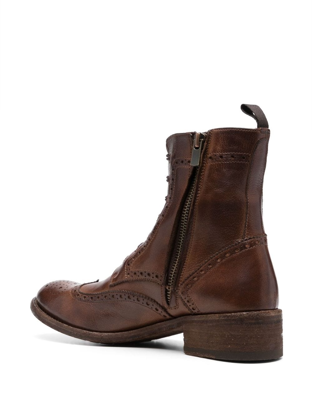 perforated-detail leather boots - 3
