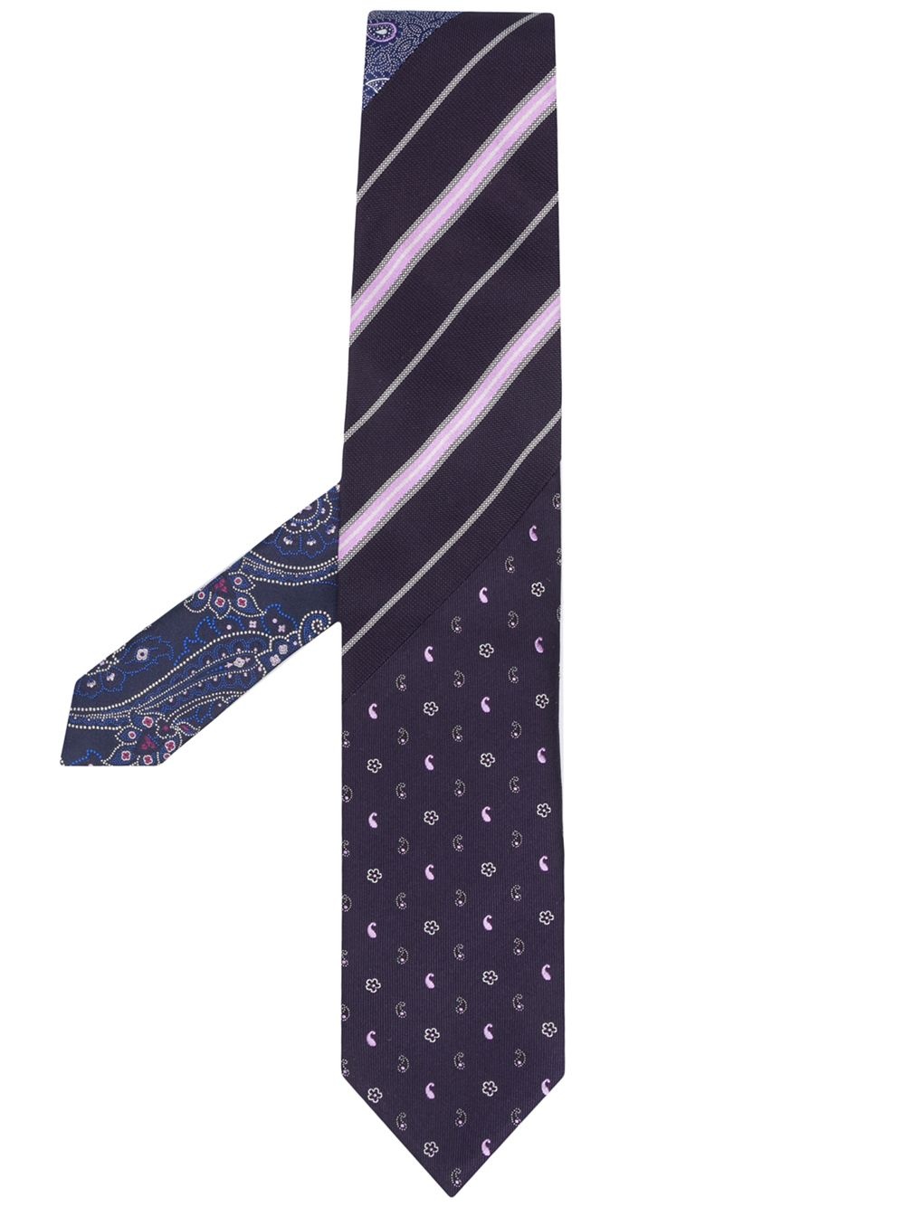 patterned silk tie - 1