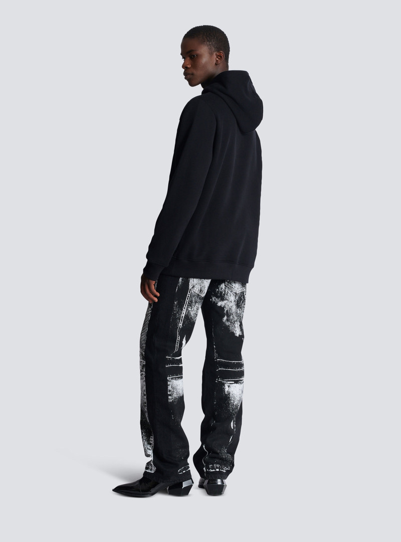 Flocked Balmain Letter hoodie 4