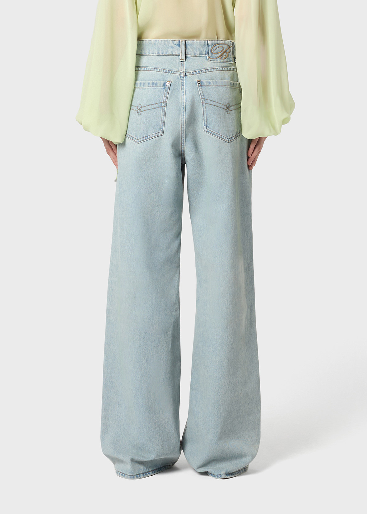 BOY FIT JEANS IN STONE-WASHED DENIM - 4