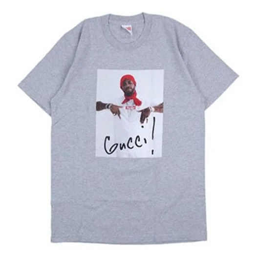 Supreme FW16 Gucci Mane Tee Grey Character Printing Short Sleeve Unisex Gray SS18-0223 - 1