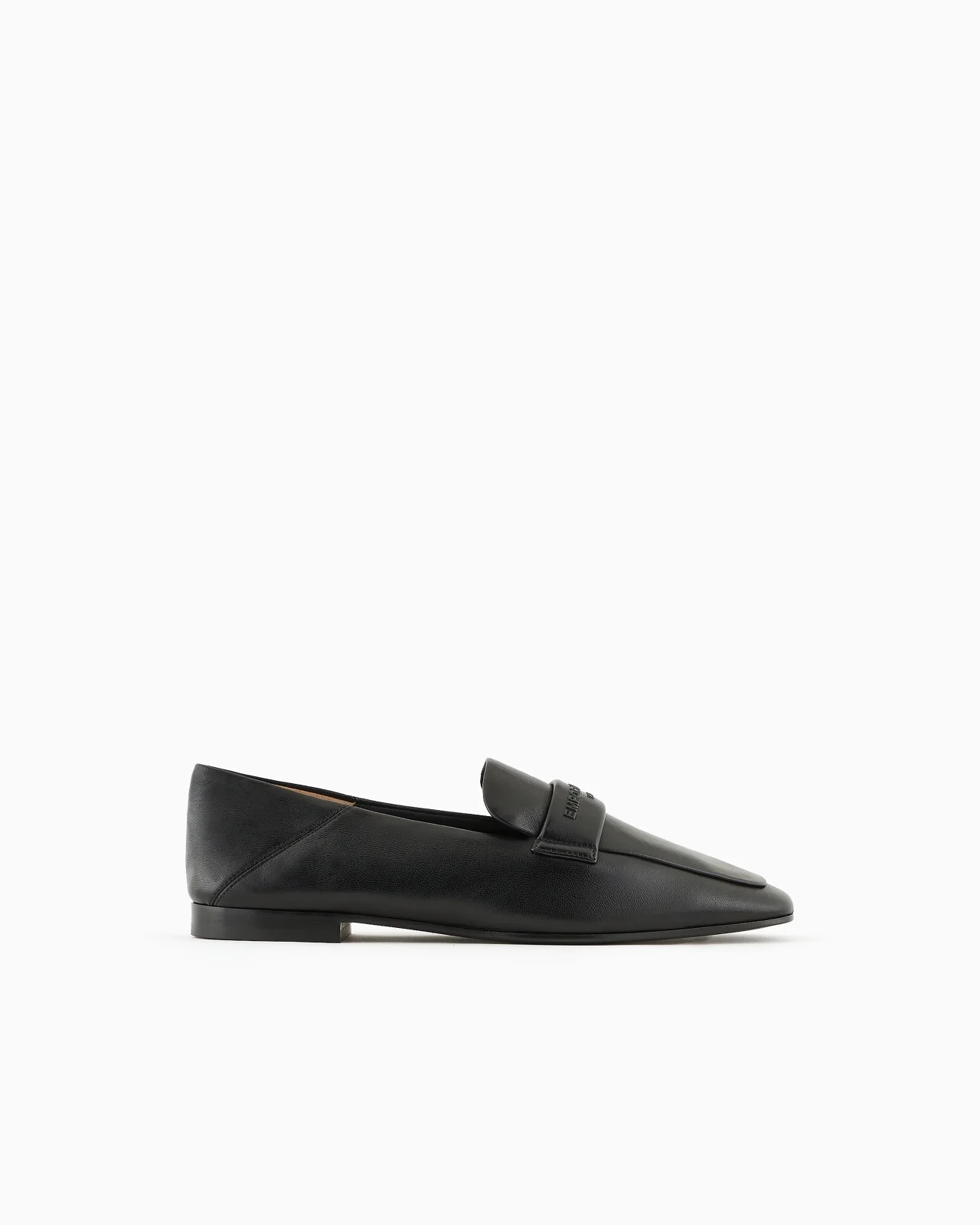 Nappa leather loafers with embossed logo - 1