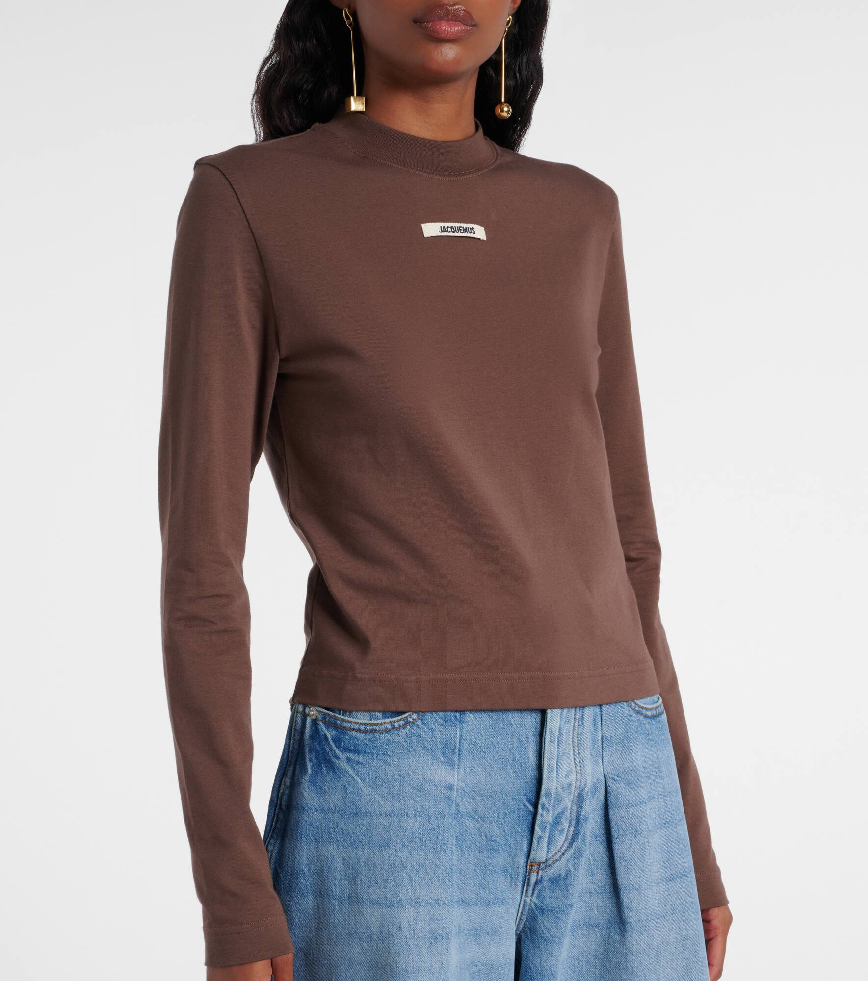 Logo cotton-blend jersey top - 4