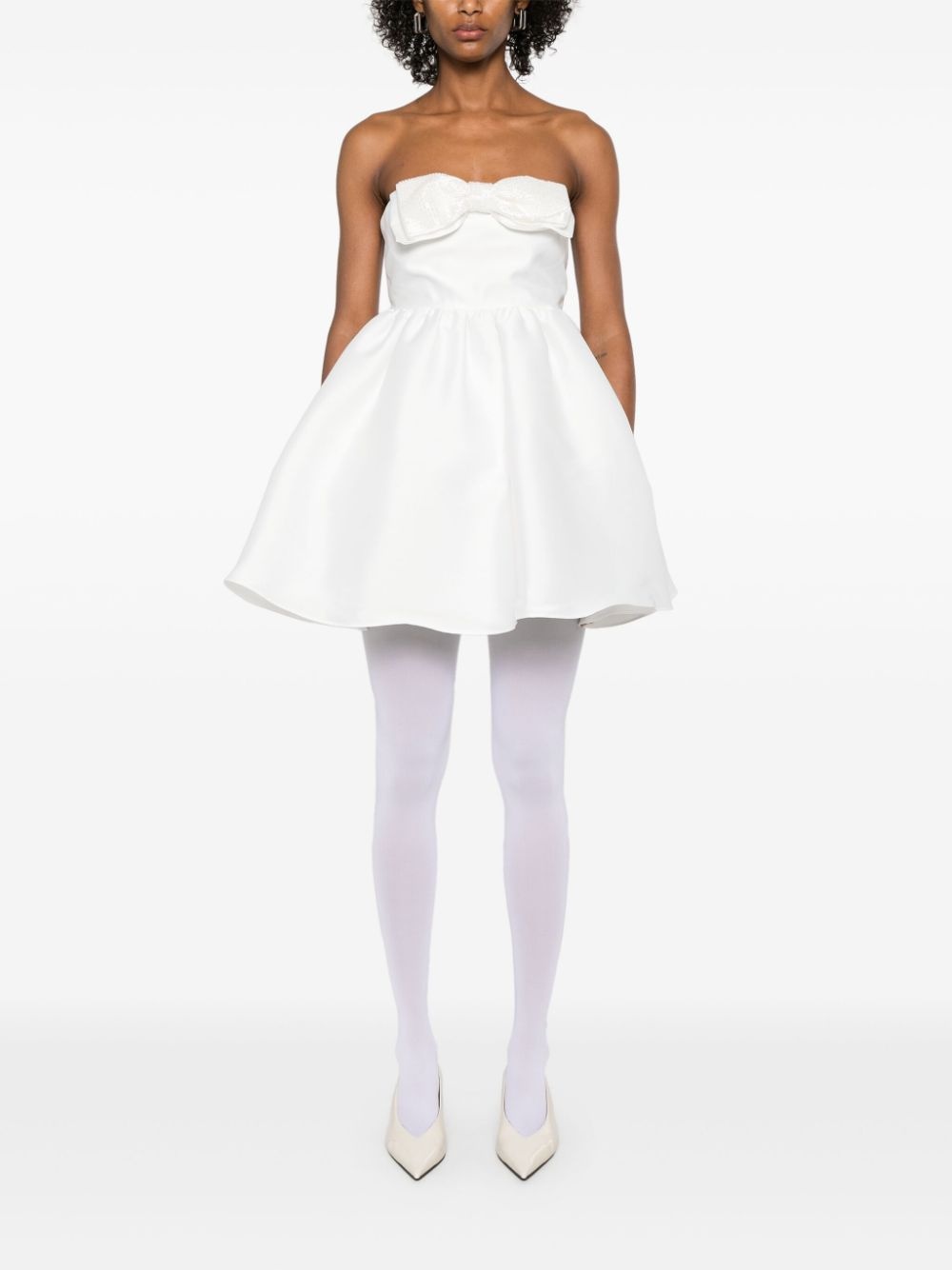 taffeta bandeau mini dress - 2