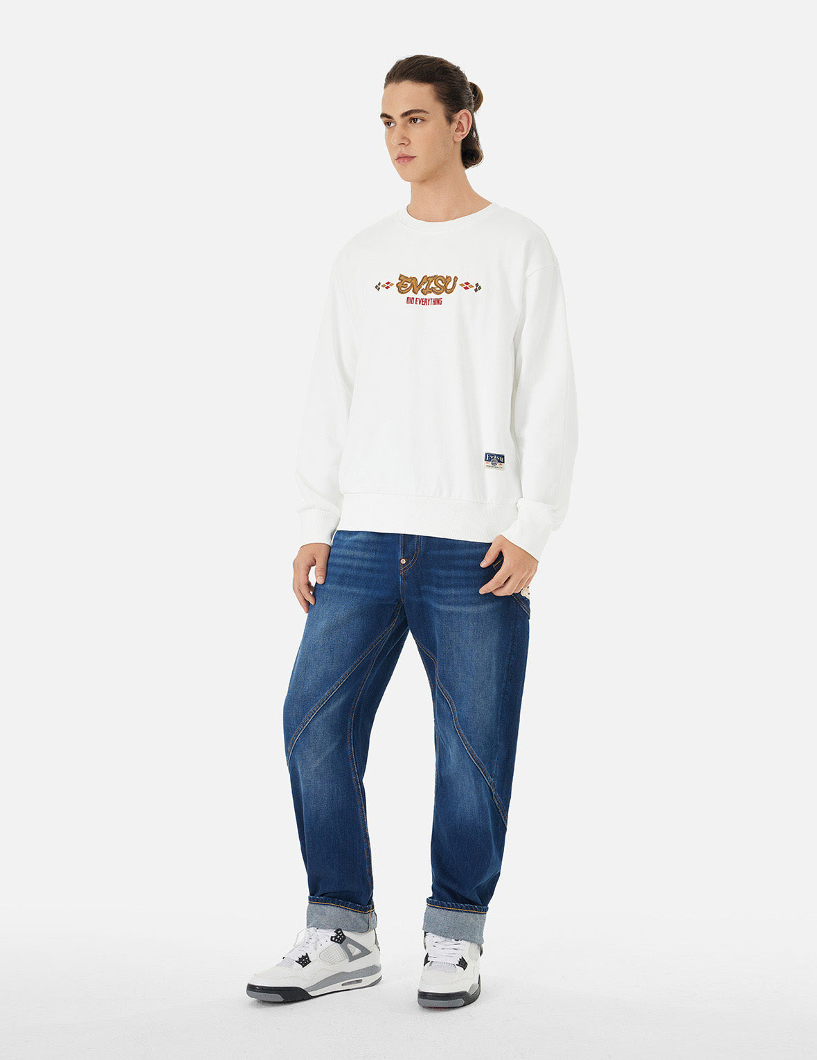 WHEEL OF WISDOM AND KAMON PRINT RELAX FIT SWEATSHIRT - 4