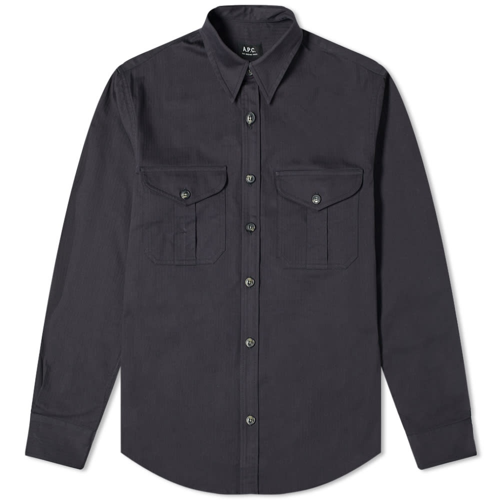 A.P.C. Breton Herringbone Overshirt - 1