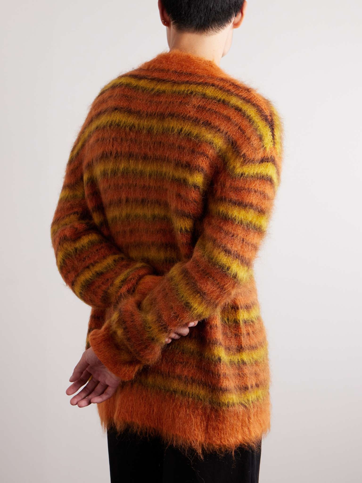 Striped Mohair-Blend Cardigan - 4